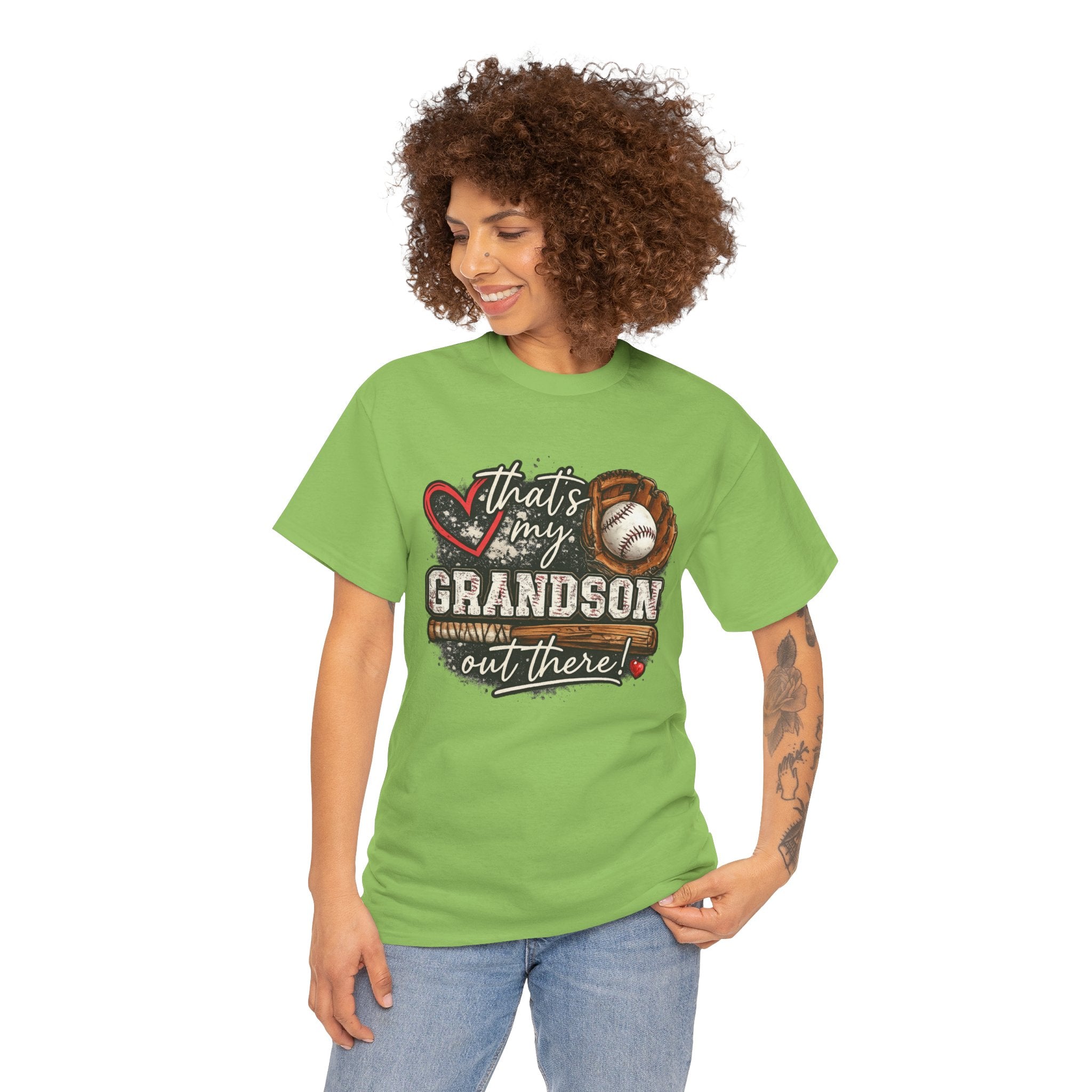 That’s My Grandson Out There Baseball Shirt – Proud Baseball Grandma T-Shirt, Baseball Grandparent Shirt, Game Day Baseball Fan Tee