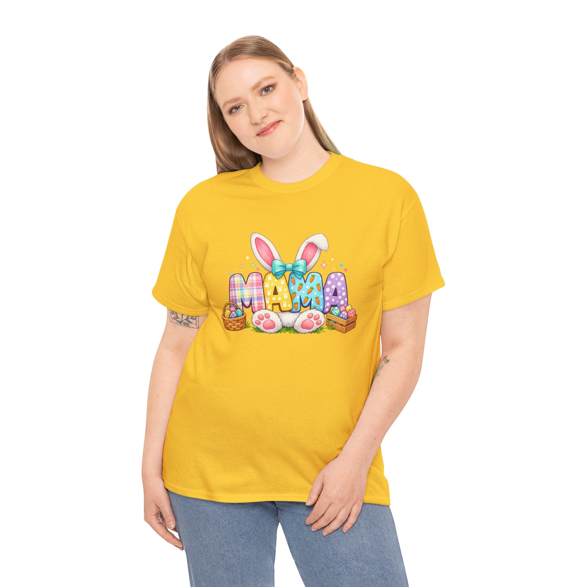 Easter Mama Shirt – Cute Pastel Bunny Ears & Eggs Graphic Tee for Moms – Spring Holiday T-Shirt Gift for Mom