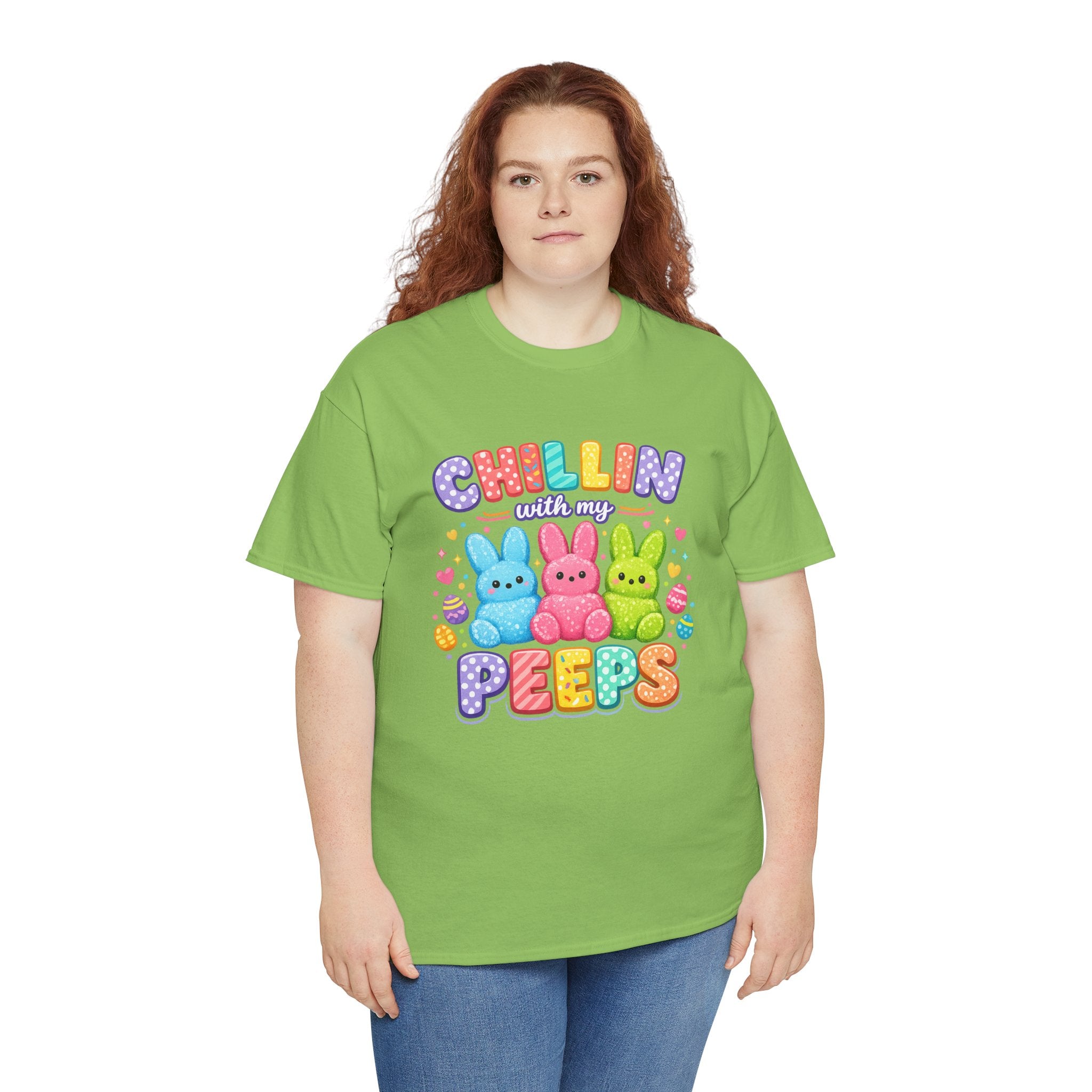 Chillin With My Peeps Easter Bunny Shirt | Cute Pastel Easter Peeps Bunny T-Shirt | Funny Easter Family Matching Shirt