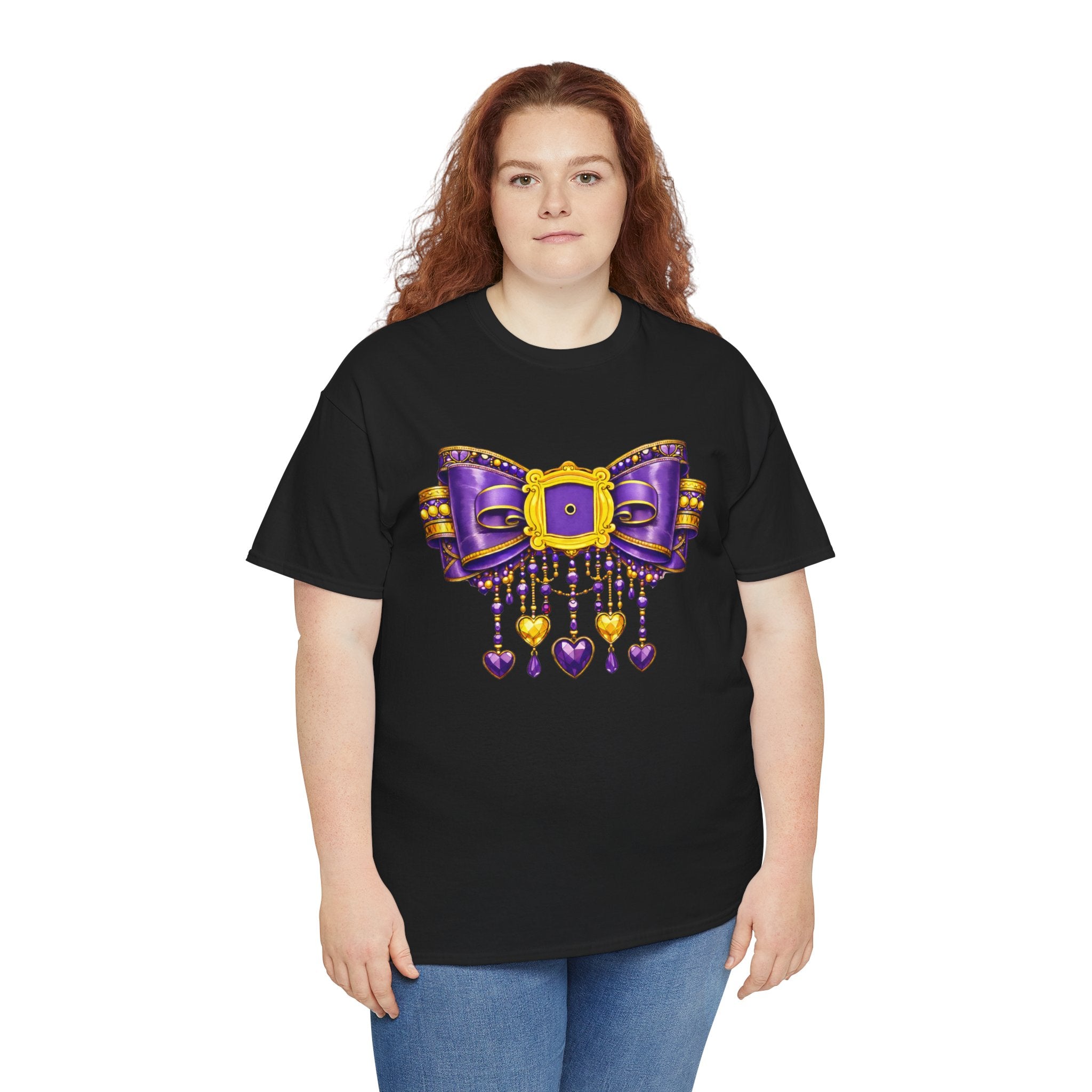 Friends Inspired Purple Bow Shirt – Coquette Chandelier Bow Graphic Tee, Girly Aesthetic Apparel