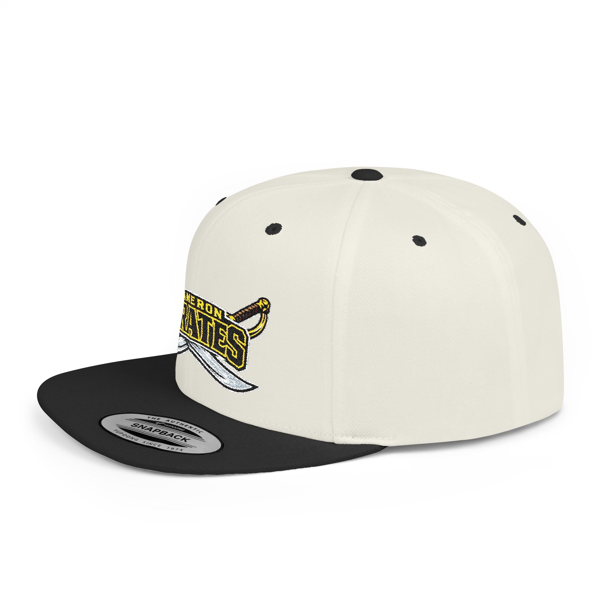 Flat Bill Snapback Hat — Cameron Pirates Logo Cap