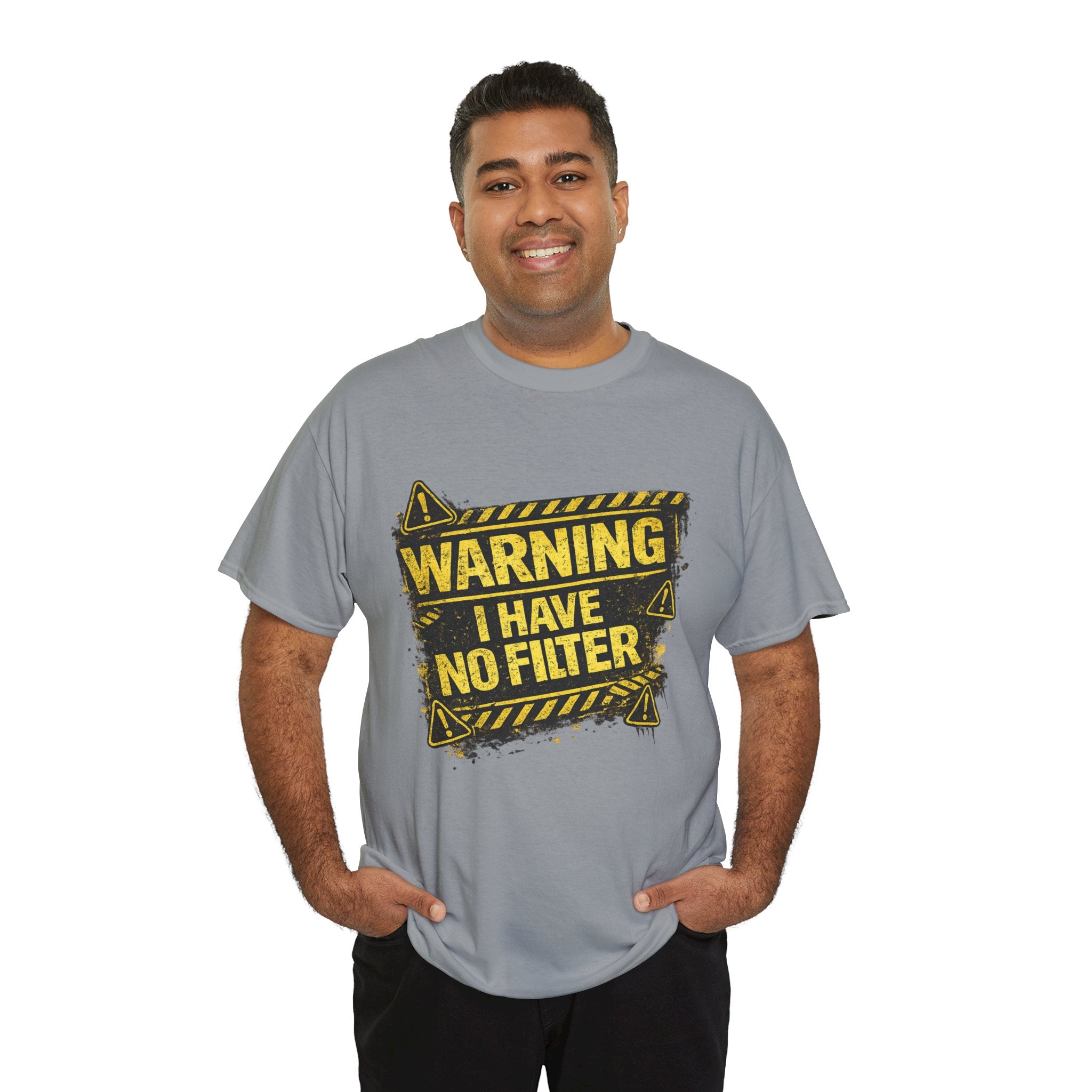 Warning I Have No Filter Shirt – Funny Iron Dad T-Shirt – Bold Construction Style Humor Tee for Dads – Father’s Day Gift