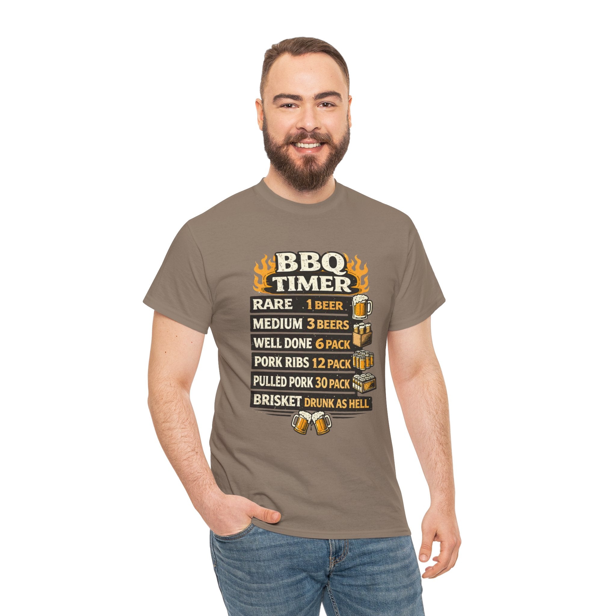 BBQ Timer Shirt – Funny Grill Master Beer Guide Tee – Dad Barbecue Shirt – Gift for Beer Lover