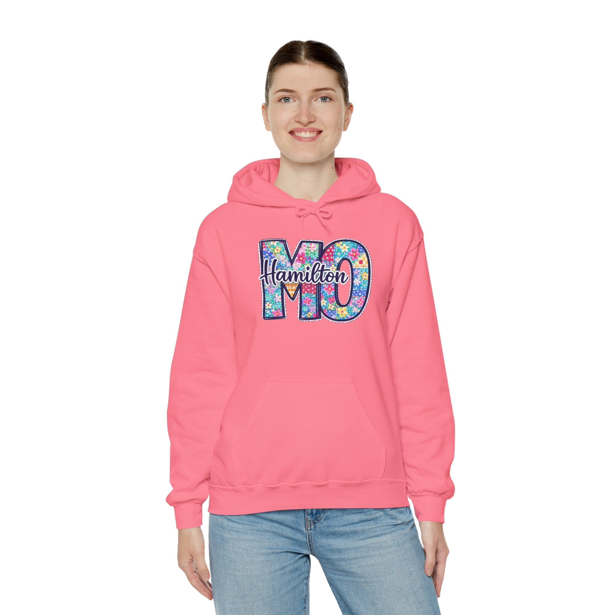 Hamilton Missouri Quilt Hoodie – MO Patchwork Hoodie, Quilters Capital Sweatshirt, Missouri Quilt Town Hoodie, Sewing Lover Gift, Cozy Quilter Hoodie