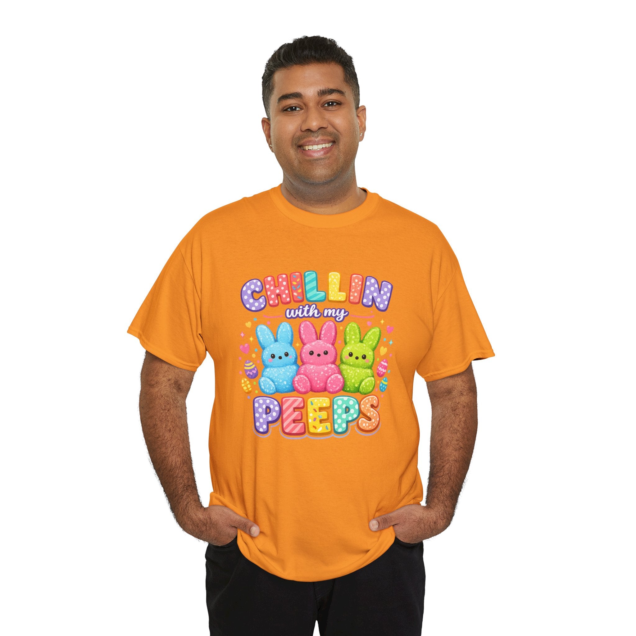 Chillin With My Peeps Easter Bunny Shirt | Cute Pastel Easter Peeps Bunny T-Shirt | Funny Easter Family Matching Shirt