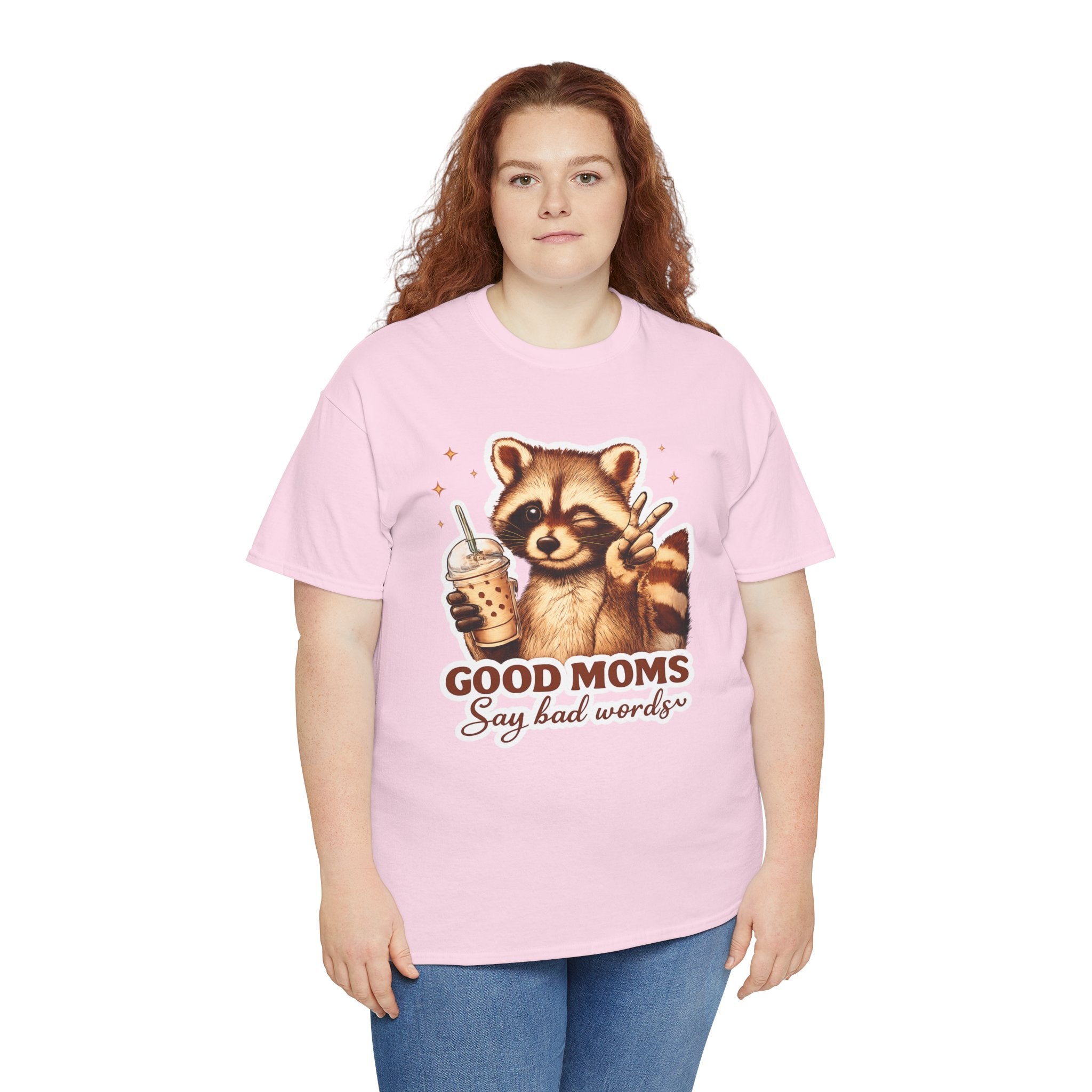 Good Moms Say Bad Words Raccoon T-Shirt – Funny Mom Graphic Tee