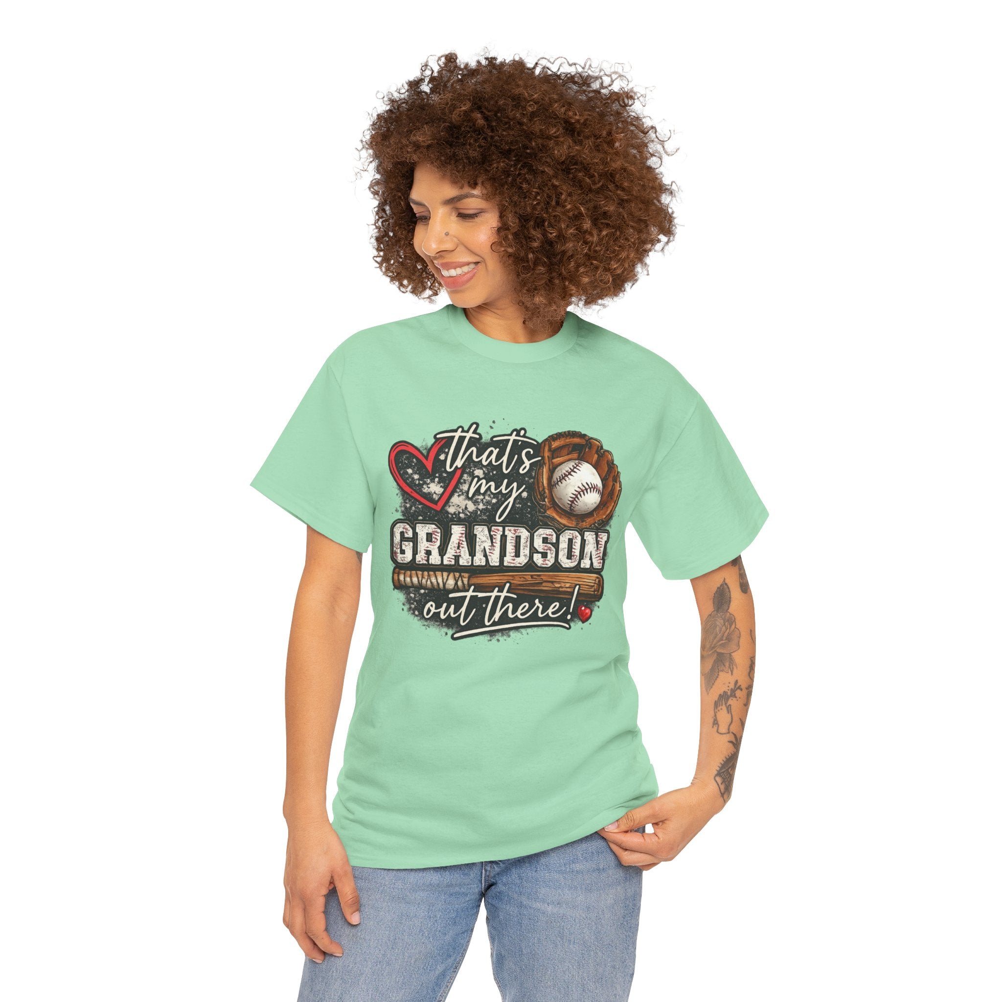 That’s My Grandson Out There Baseball Shirt – Proud Baseball Grandma T-Shirt, Baseball Grandparent Shirt, Game Day Baseball Fan Tee