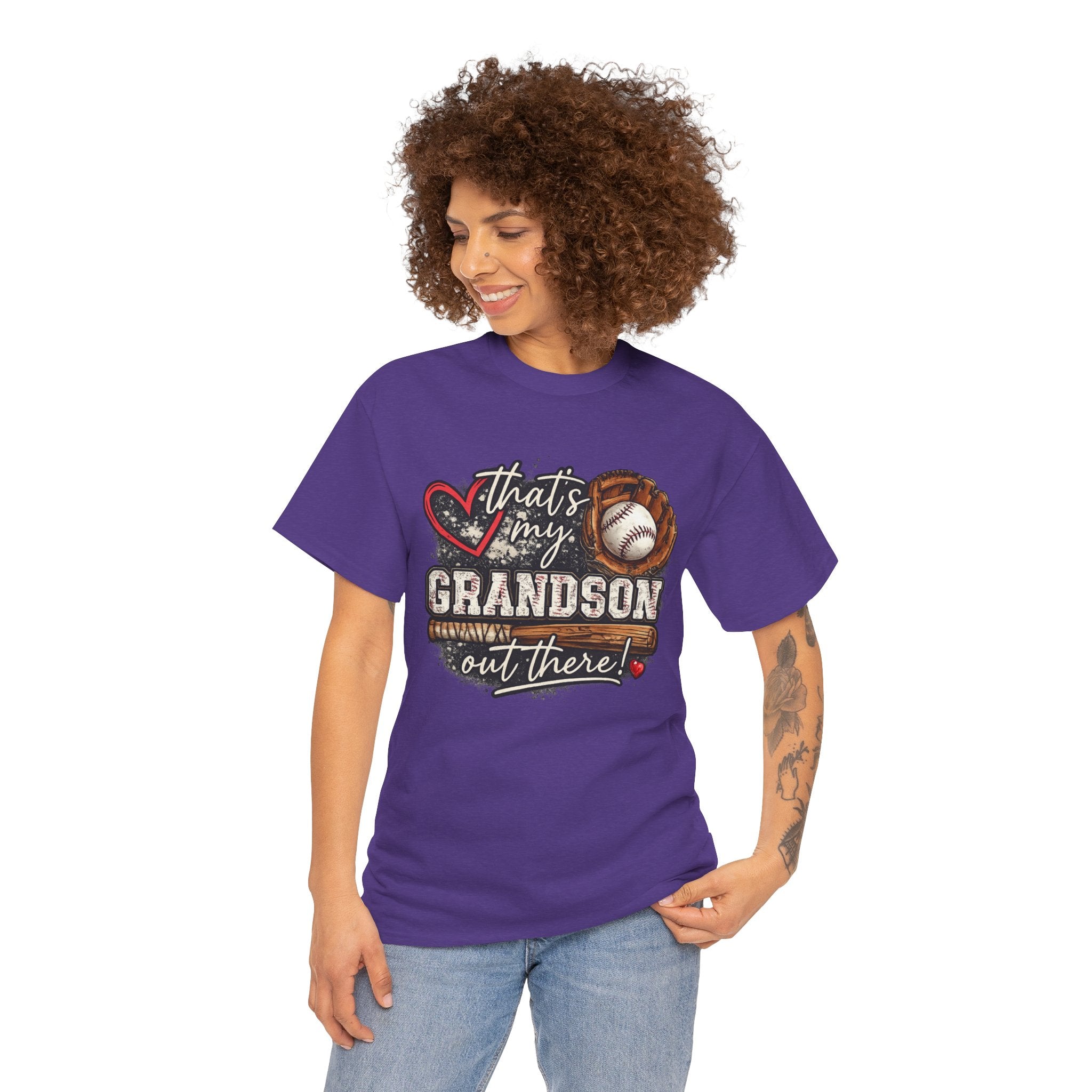 That’s My Grandson Out There Baseball Shirt – Proud Baseball Grandma T-Shirt, Baseball Grandparent Shirt, Game Day Baseball Fan Tee