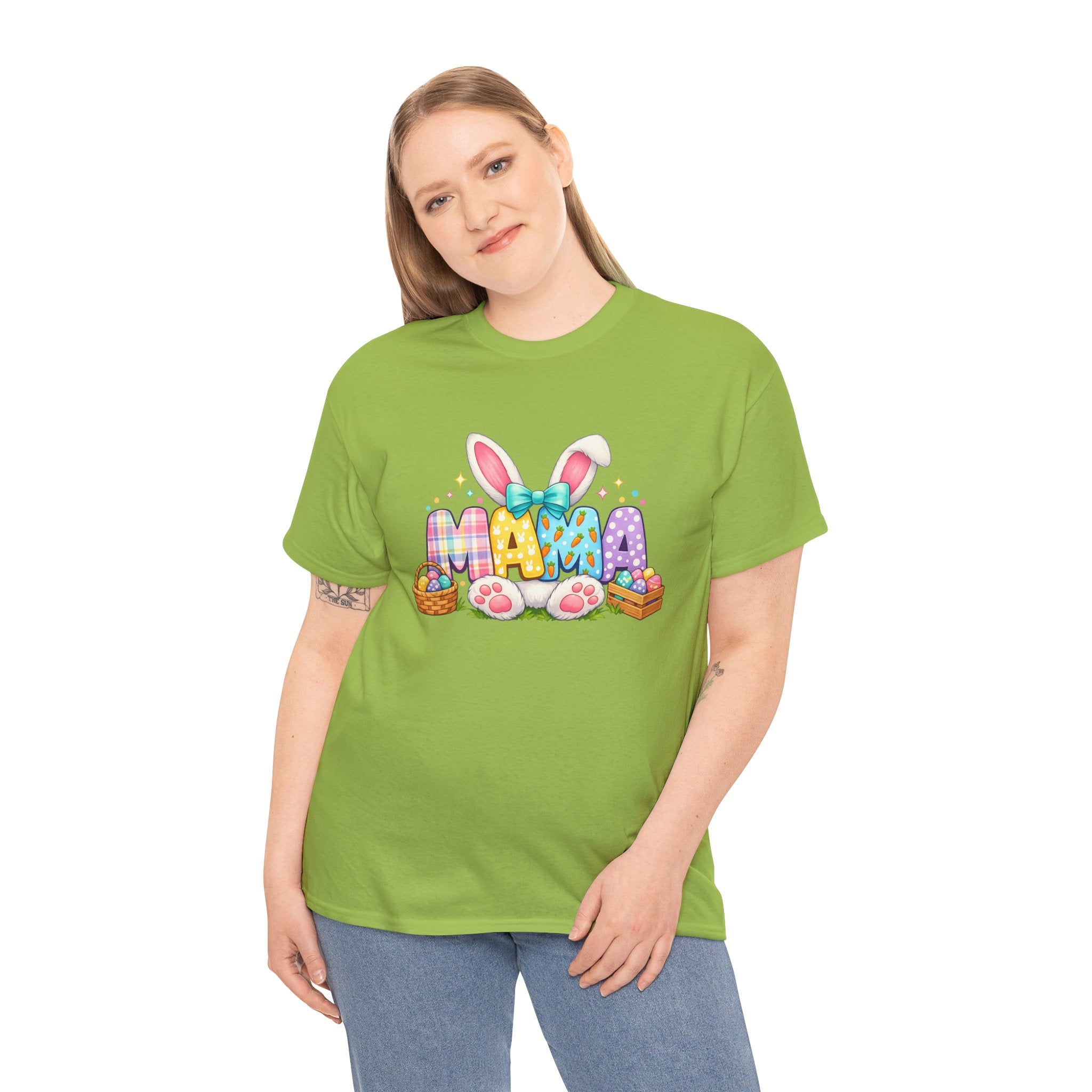 Easter Mama Shirt – Cute Pastel Bunny Ears & Eggs Graphic Tee for Moms – Spring Holiday T-Shirt Gift for Mom