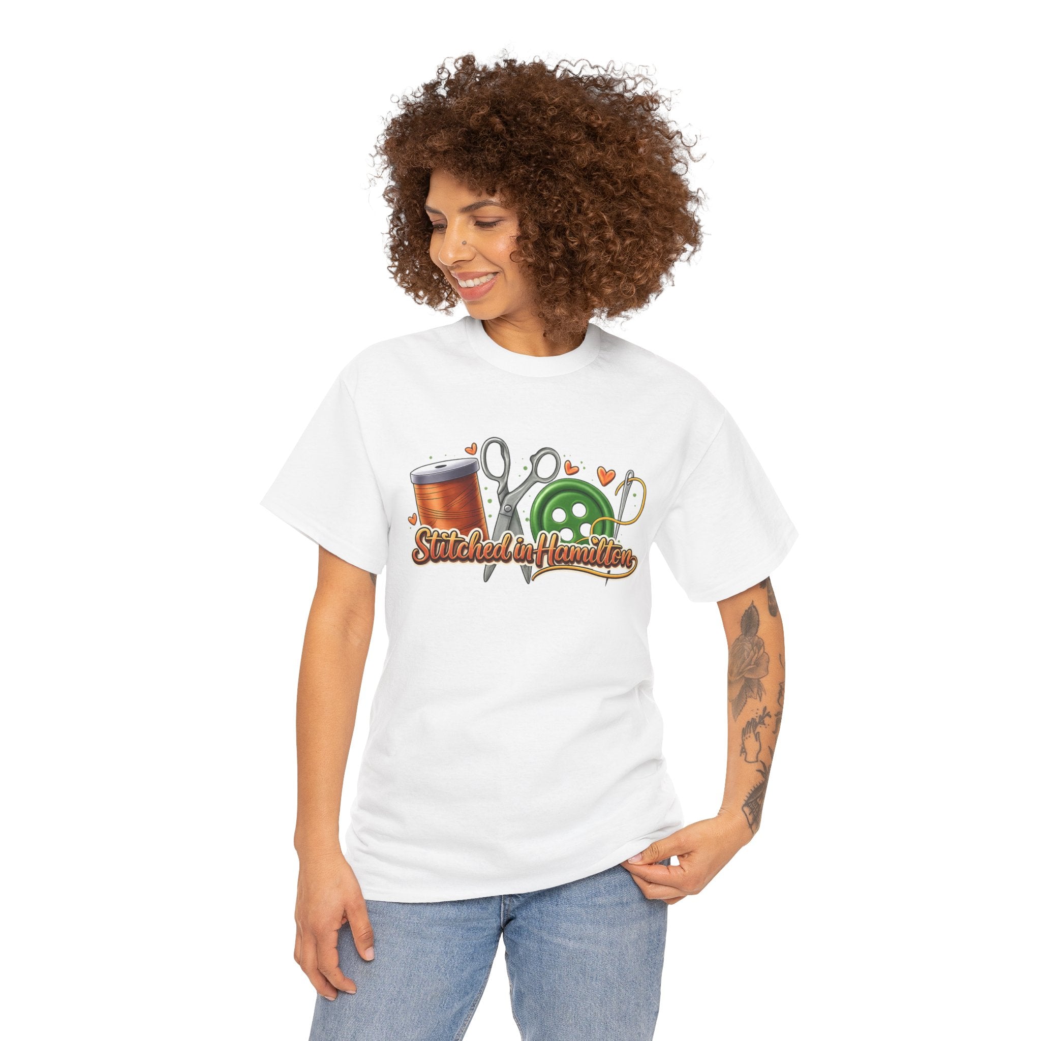 Stitched in Hamilton Shirt | Quilting Town Tee | Sewing Lover Gift | Quilt Retreat Shirt | Fabric Lover Apparel