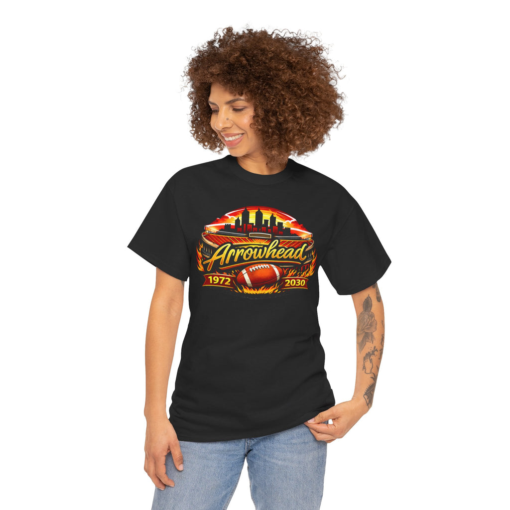 Arrowhead Football 1972-2030 Legacy T-Shirt – Stadium Skyline Graphic Tee