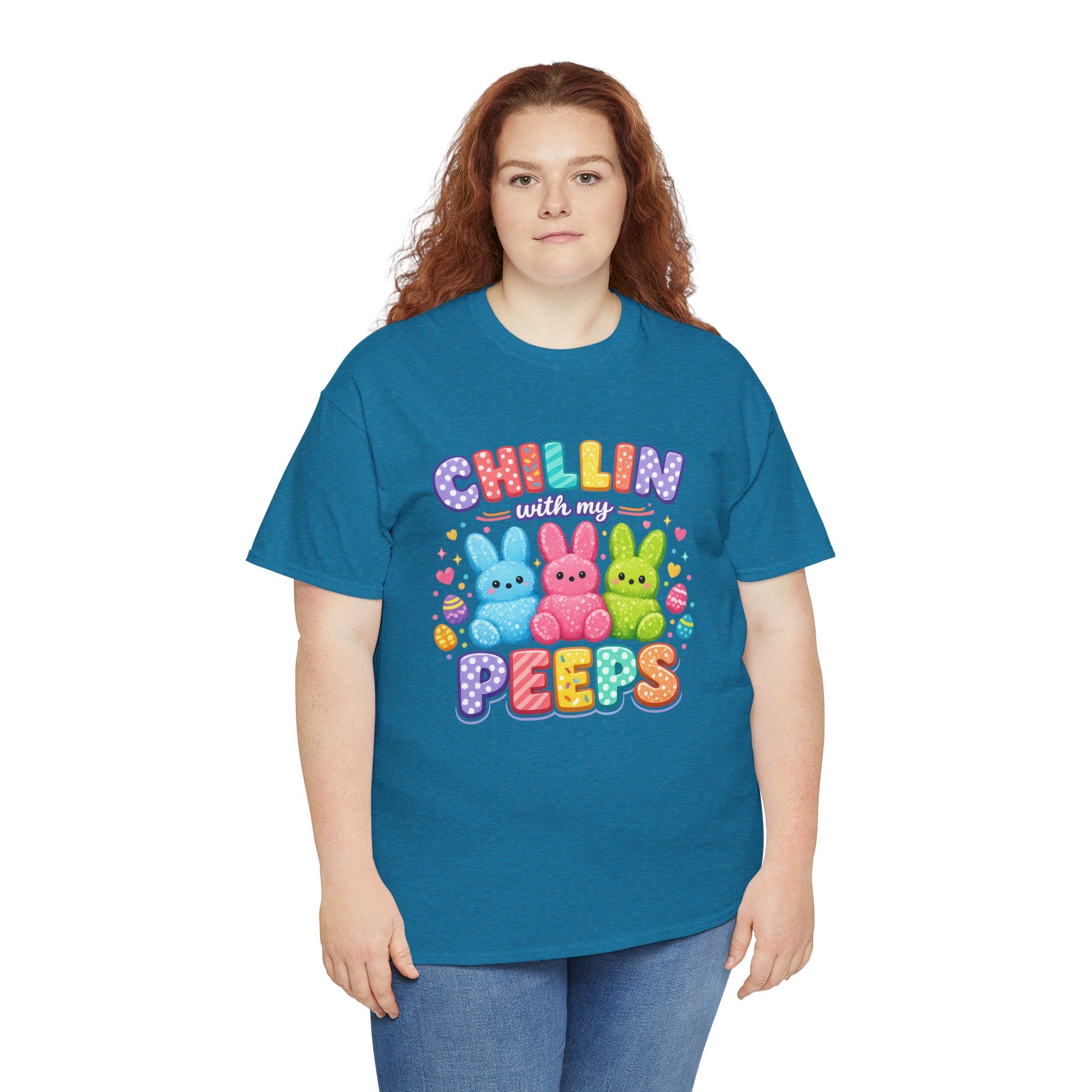 Chillin With My Peeps Easter Bunny Shirt | Cute Pastel Easter Peeps Bunny T-Shirt | Funny Easter Family Matching Shirt