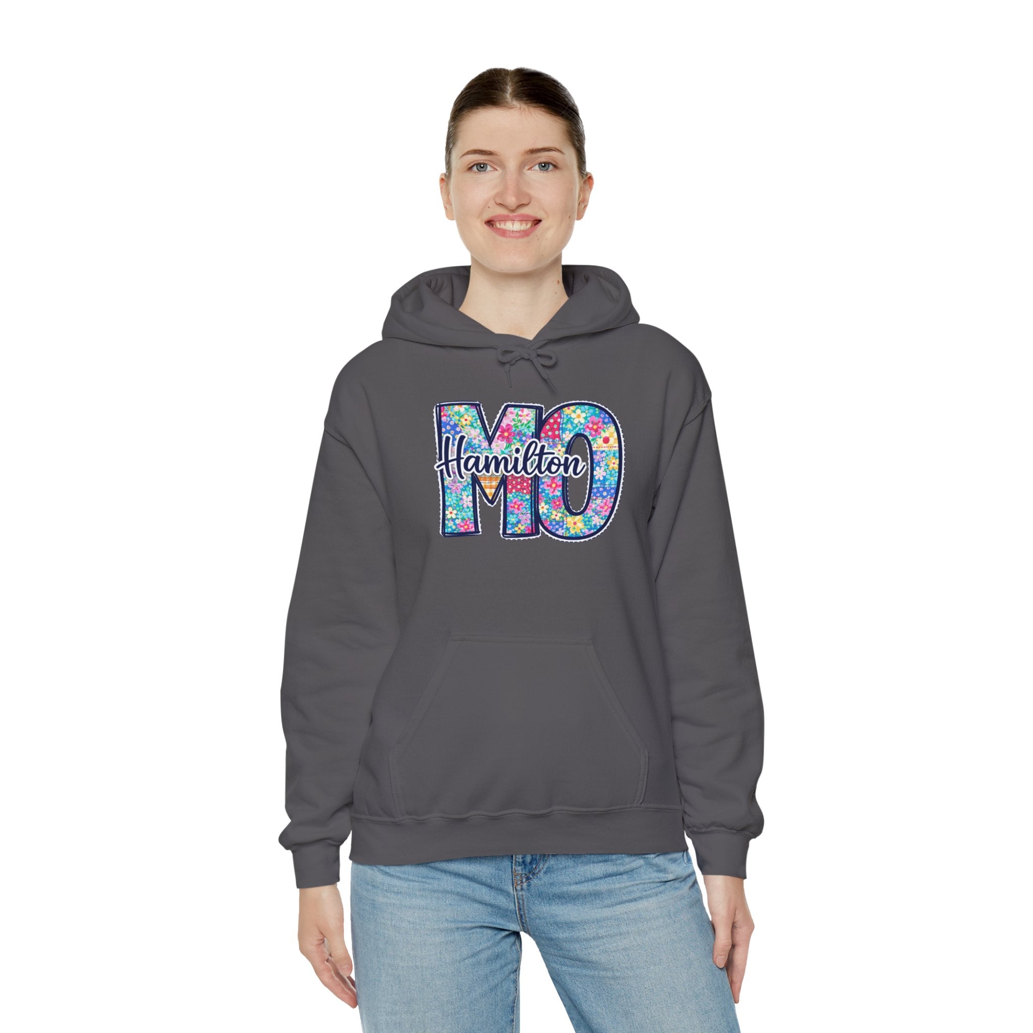 Hamilton Missouri Quilt Hoodie – MO Patchwork Hoodie, Quilters Capital Sweatshirt, Missouri Quilt Town Hoodie, Sewing Lover Gift, Cozy Quilter Hoodie