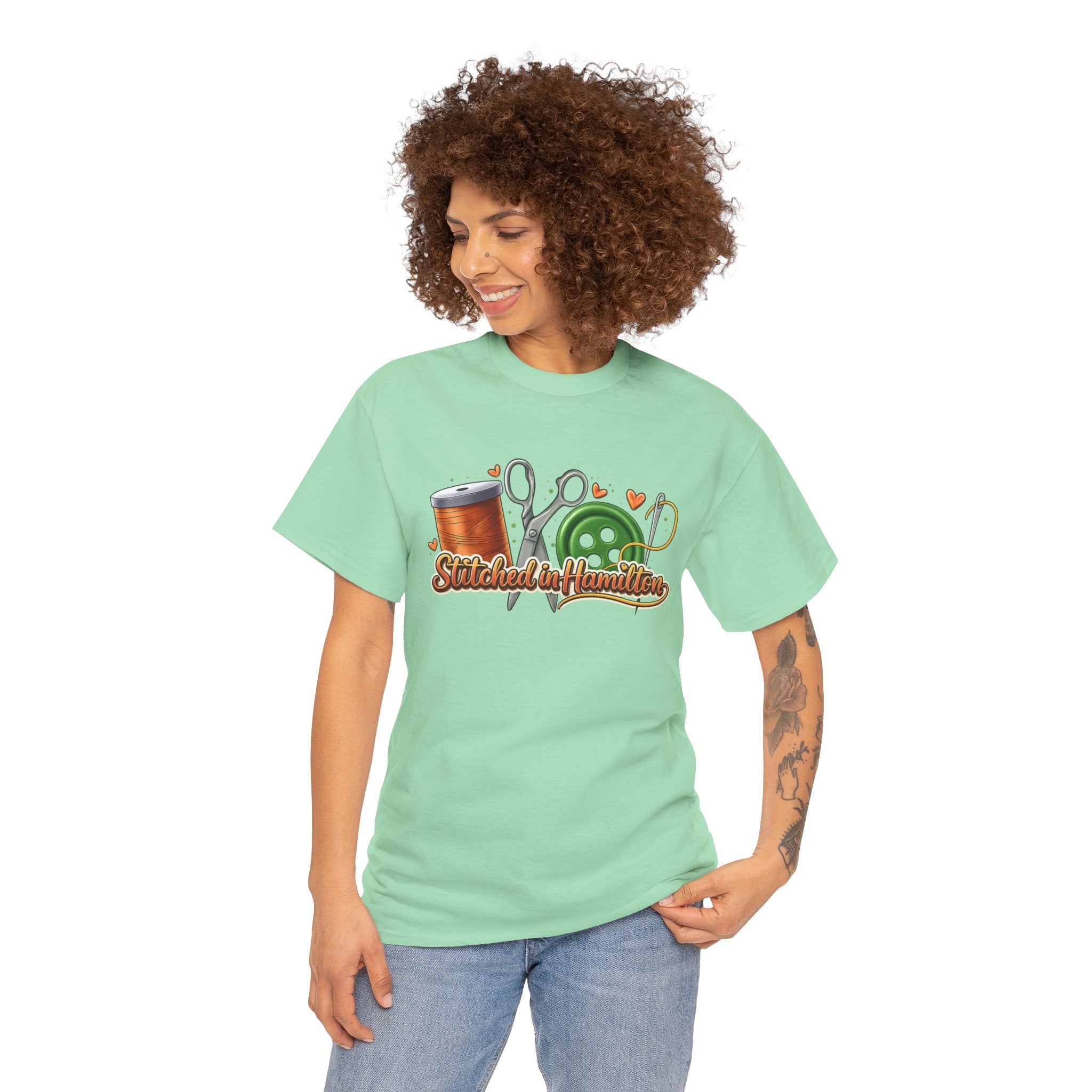 Stitched in Hamilton Shirt | Quilting Town Tee | Sewing Lover Gift | Quilt Retreat Shirt | Fabric Lover Apparel
