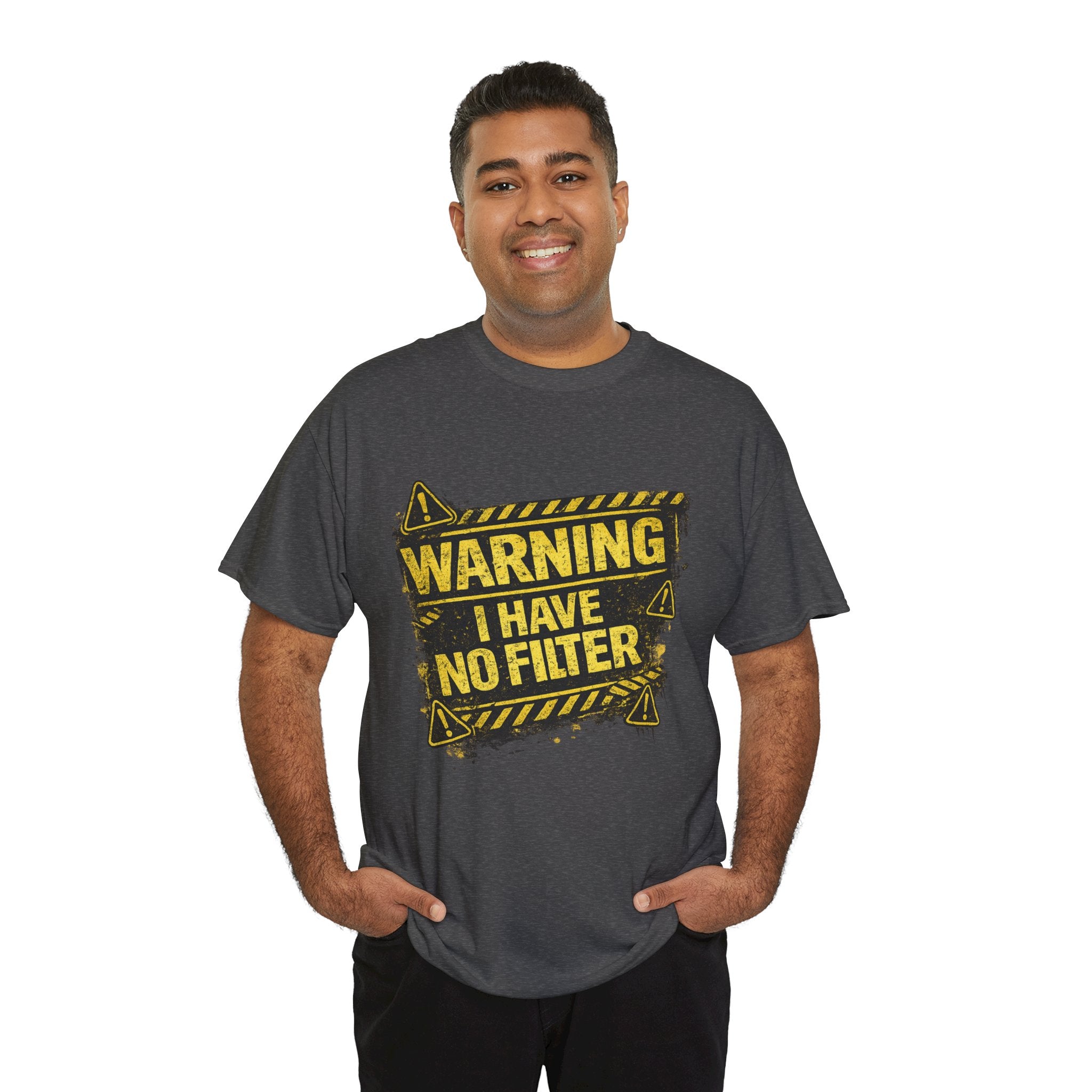 Warning I Have No Filter Shirt – Funny Iron Dad T-Shirt – Bold Construction Style Humor Tee for Dads – Father’s Day Gift