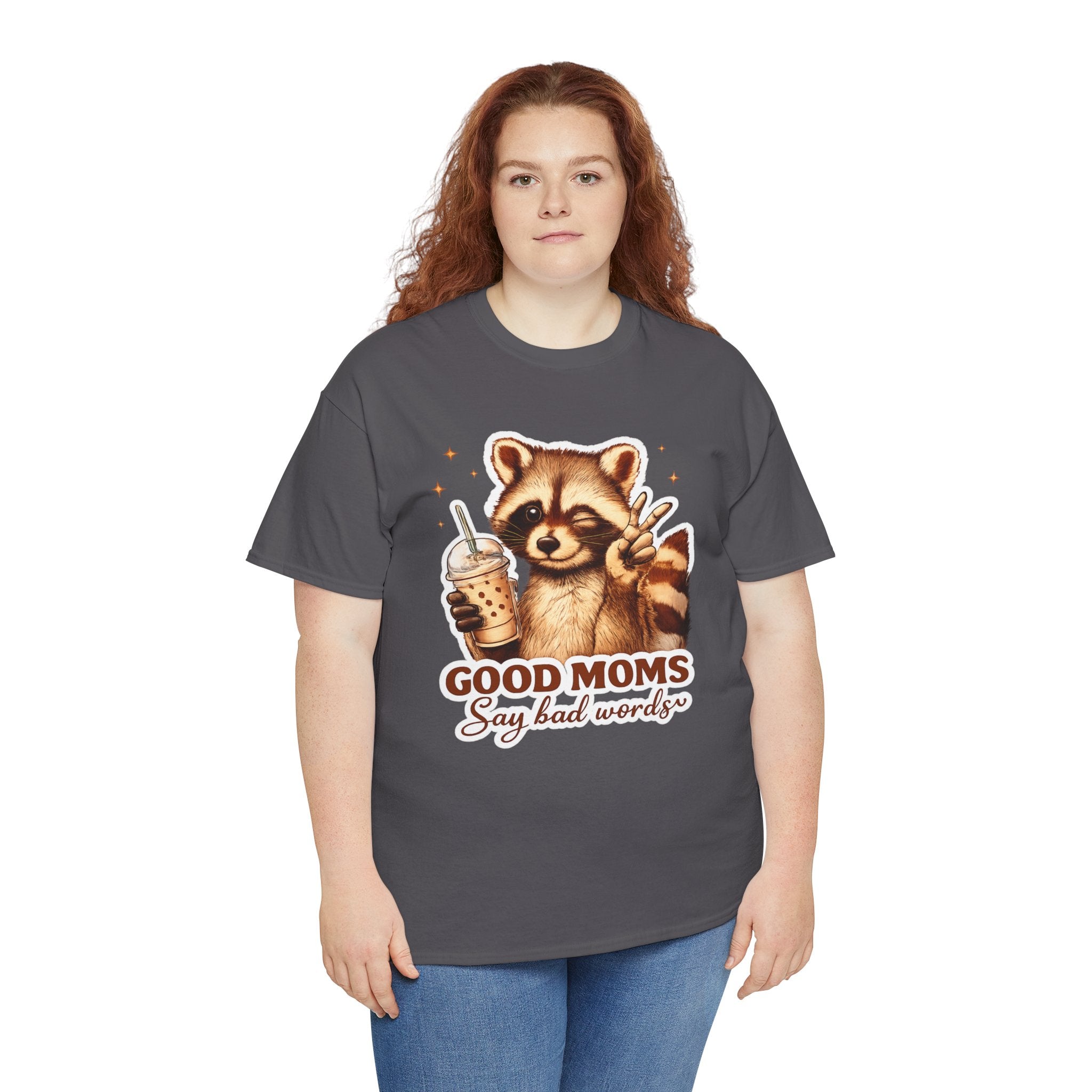 Good Moms Say Bad Words Raccoon T-Shirt – Funny Mom Graphic Tee