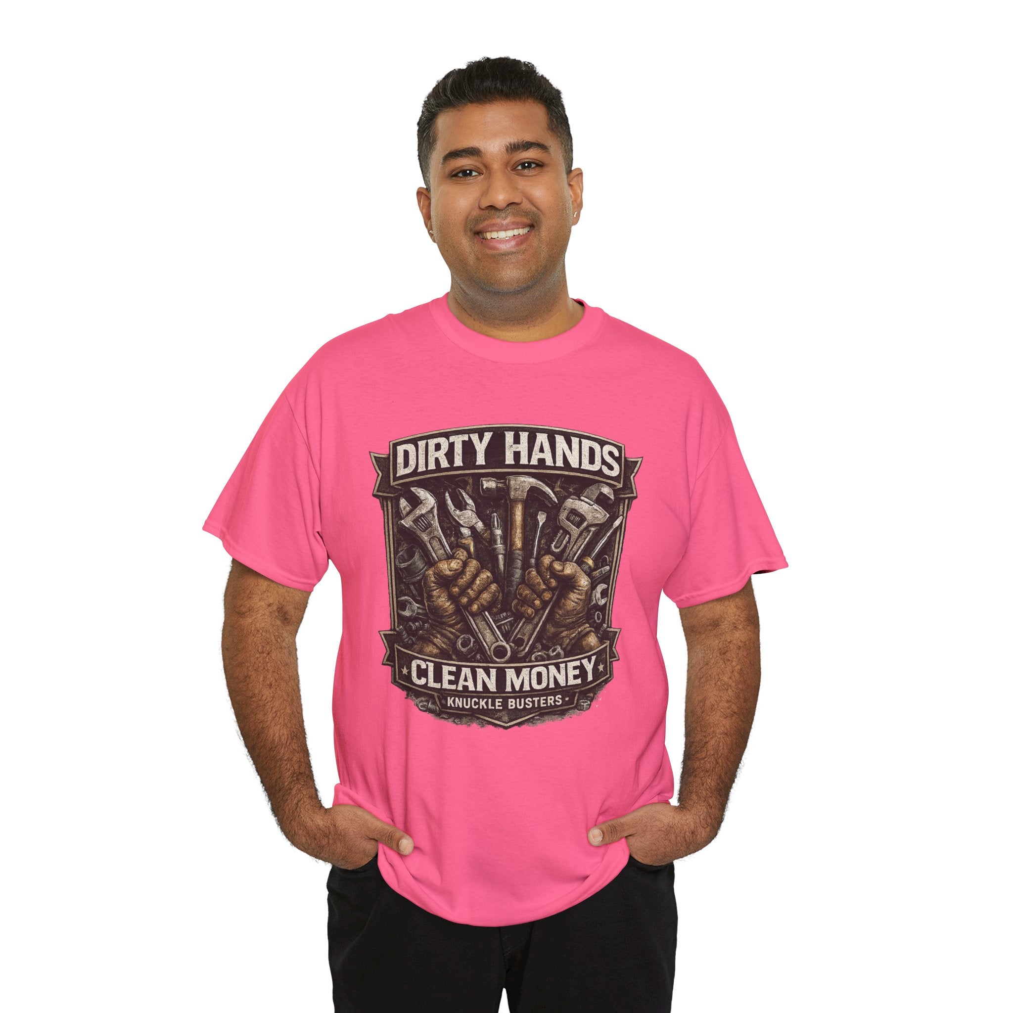 Dirty Hands Clean Money Shirt, Blue Collar Work Tee, Mechanic Gift Shirt, Tradesman Graphic Tee, Knuckle Busters Workwear
