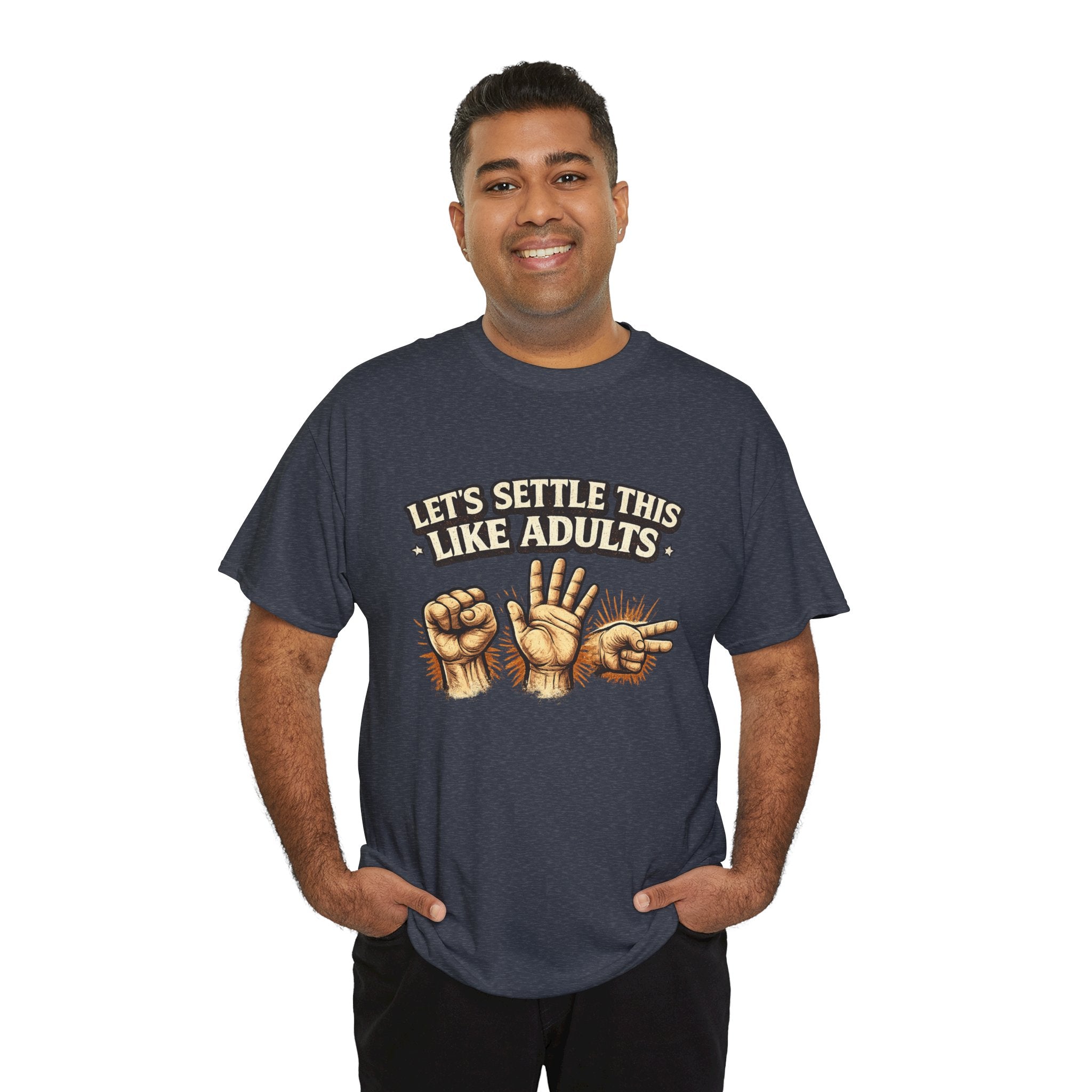 Let’s Settle This Like Adults Rock Paper Scissors T-Shirt – Funny Sarcastic Graphic Tee