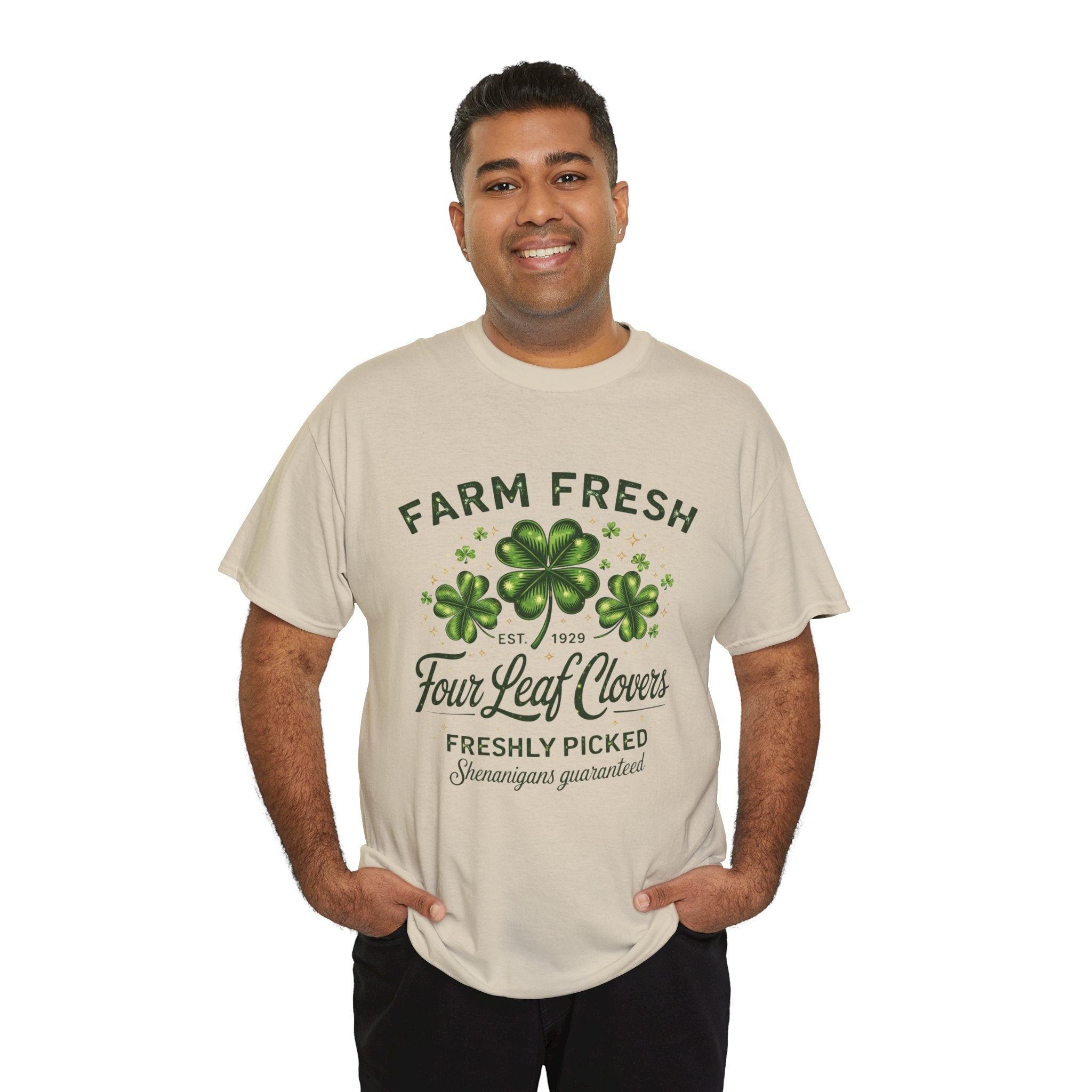 Farm Fresh Four Leaf Clovers Shirt – Funny St. Patrick’s Day Shamrock Tee, Freshly Picked Shenanigans Guaranteed