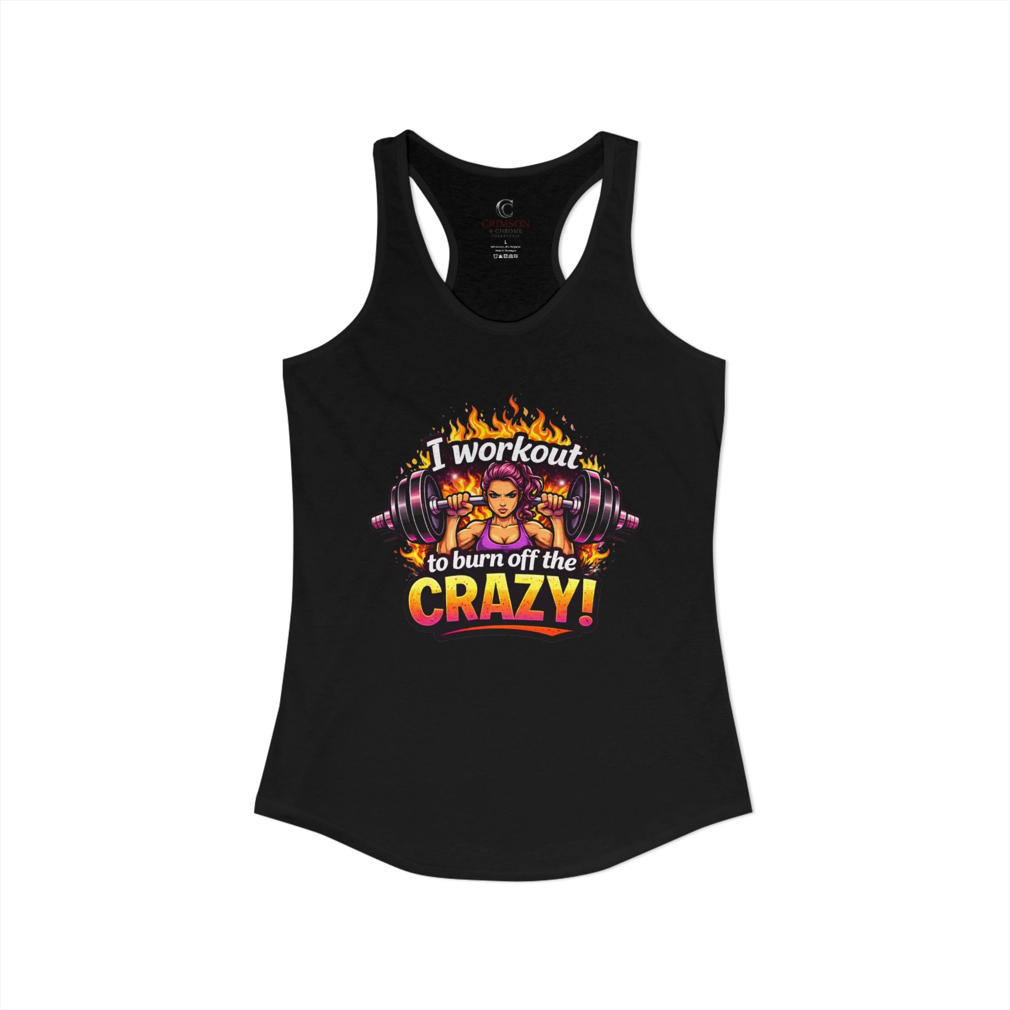 I Workout to Burn Off the Crazy Razorback Tank – Funny Women’s Gym Workout Top
