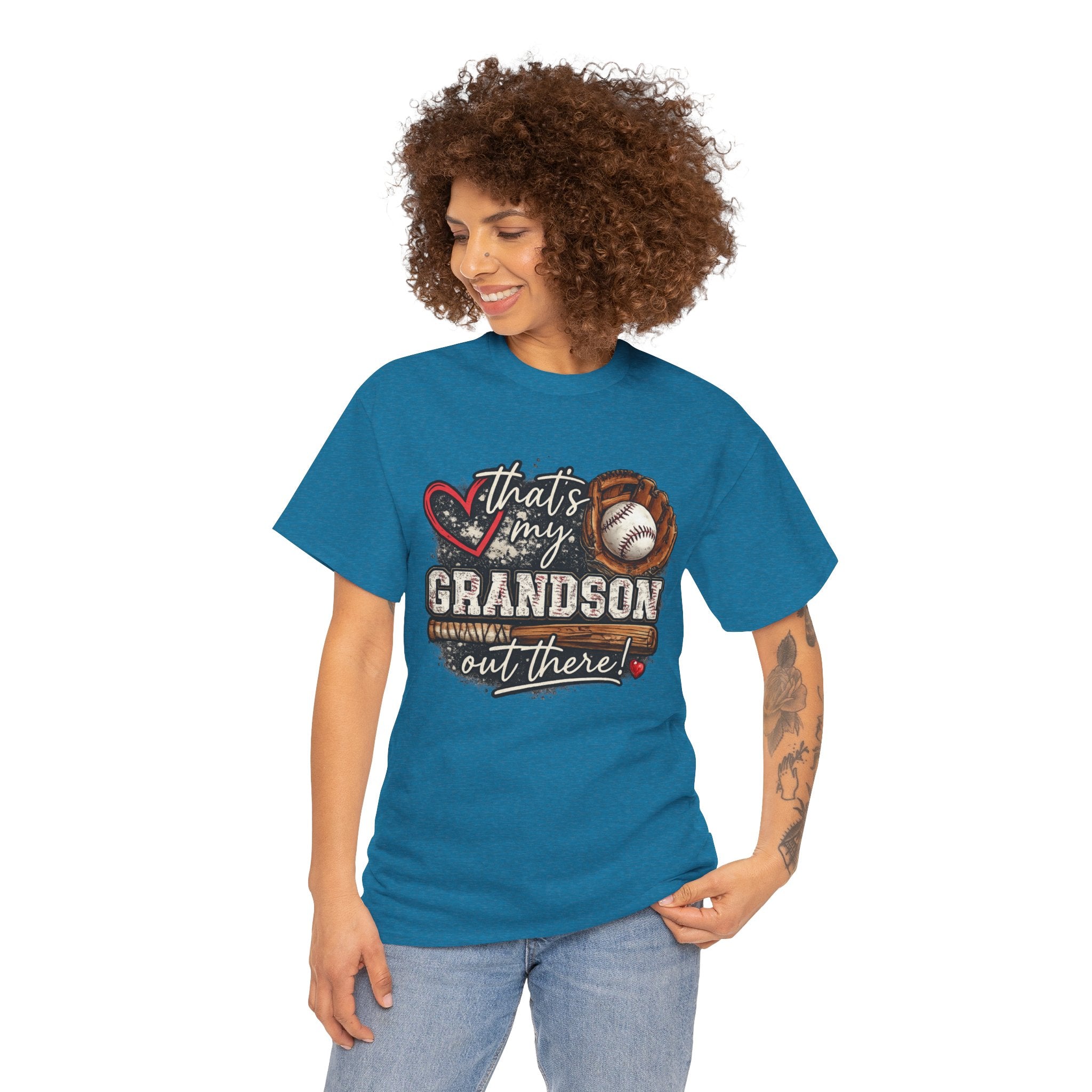 That’s My Grandson Out There Baseball Shirt – Proud Baseball Grandma T-Shirt, Baseball Grandparent Shirt, Game Day Baseball Fan Tee