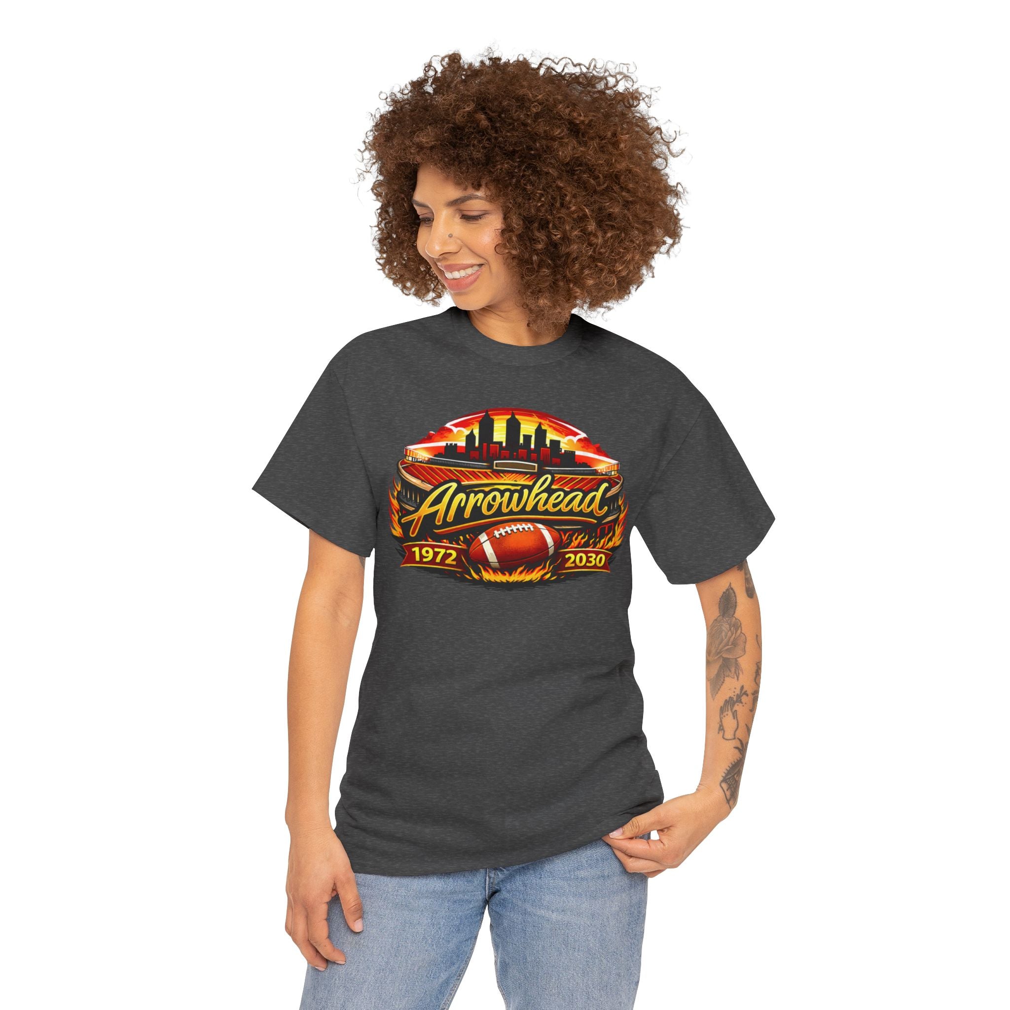 Arrowhead Football 1972-2030 Legacy T-Shirt – Stadium Skyline Graphic Tee