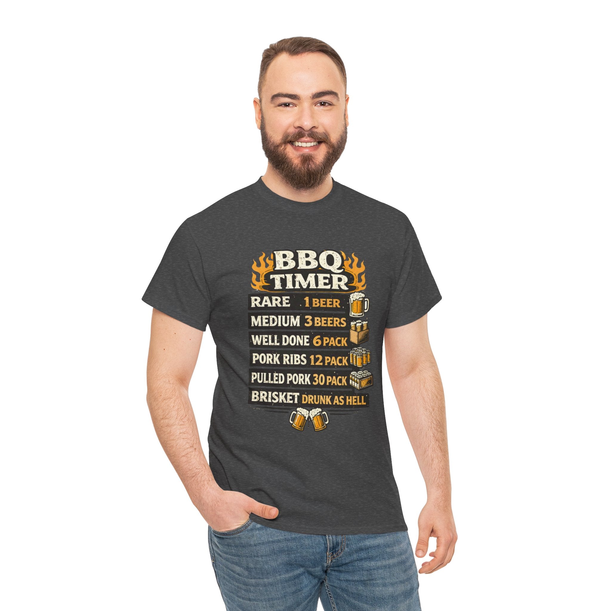 BBQ Timer Shirt – Funny Grill Master Beer Guide Tee – Dad Barbecue Shirt – Gift for Beer Lover