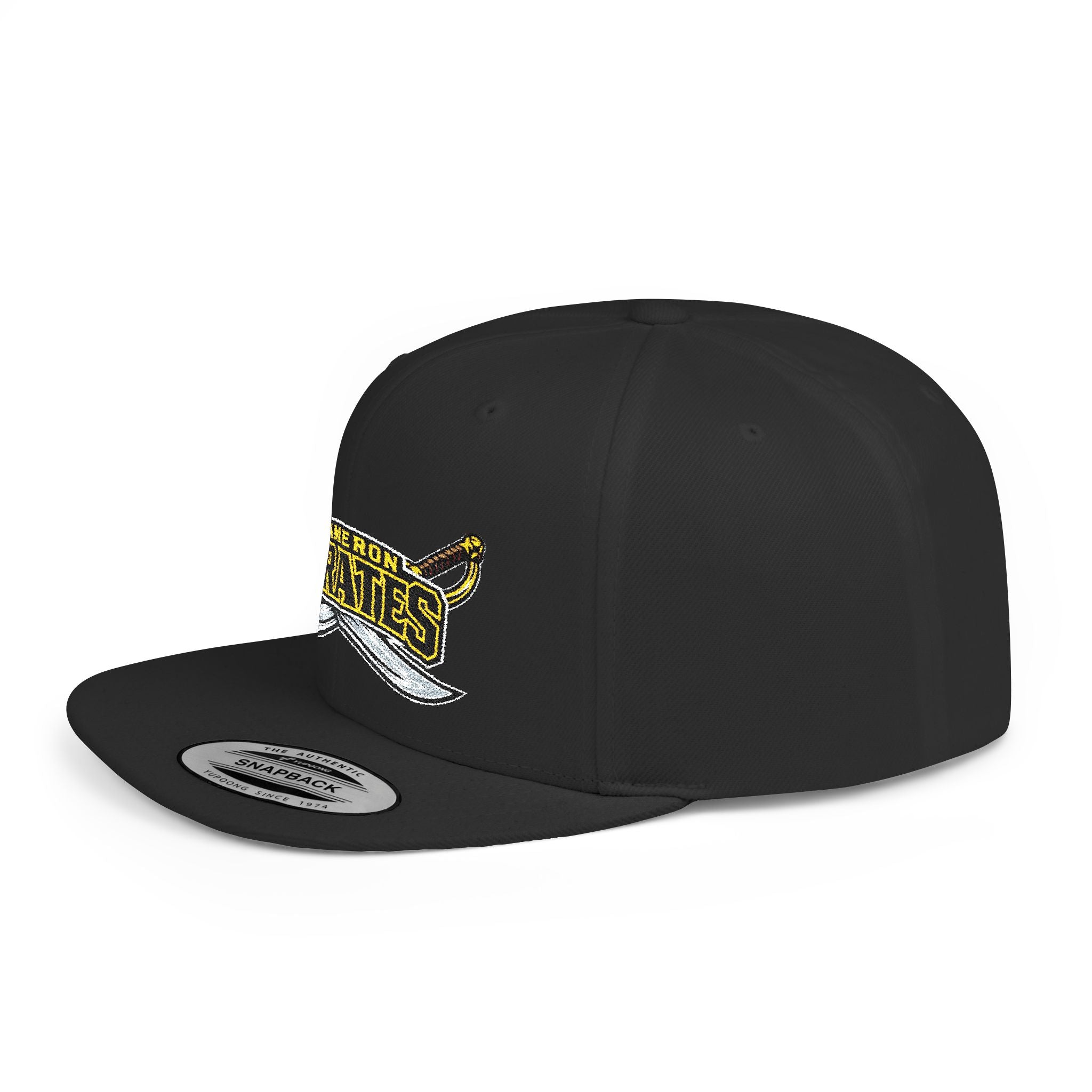 Flat Bill Snapback Hat — Cameron Pirates Logo Cap