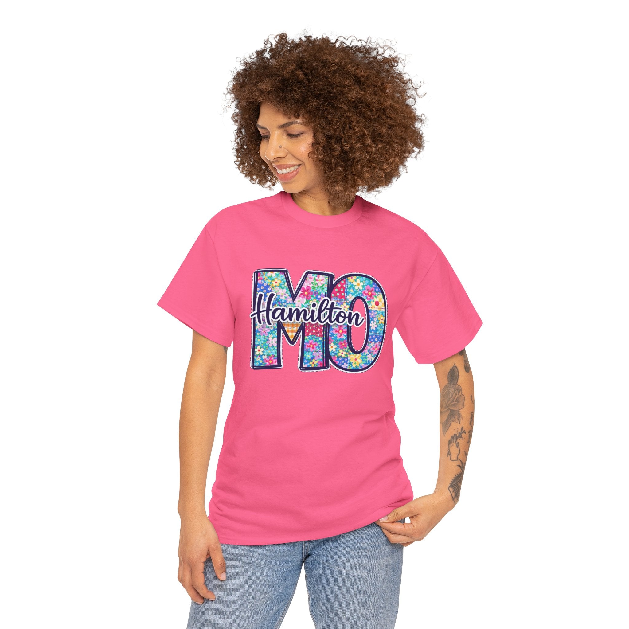 Hamilton Missouri Quilt Shirt – MO Patchwork T-Shirt, Quilters Capital Design, Missouri Quilt Town Tee, Sewing Lover Gift, Floral Quilt Shirt