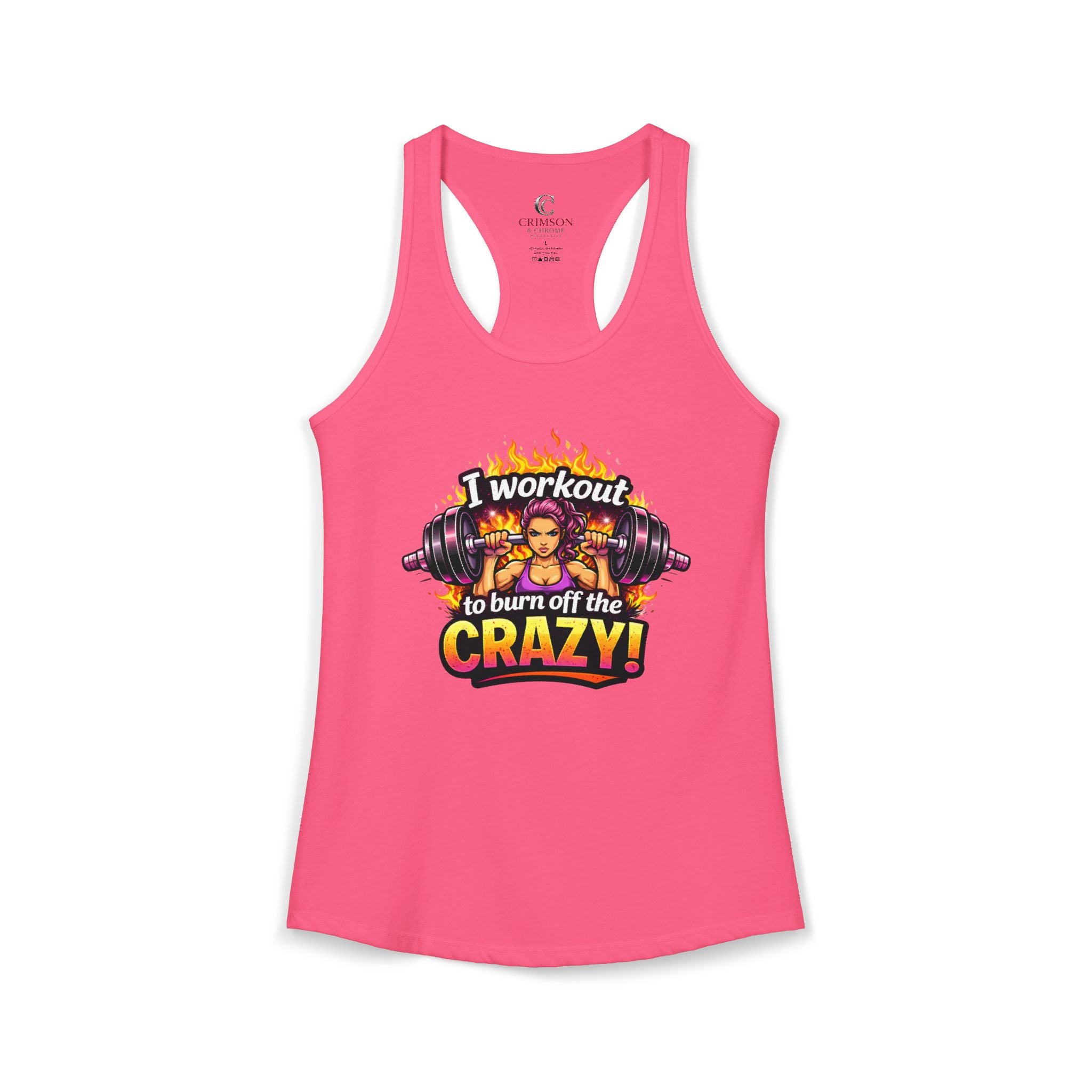 I Workout to Burn Off the Crazy Razorback Tank – Funny Women’s Gym Workout Top