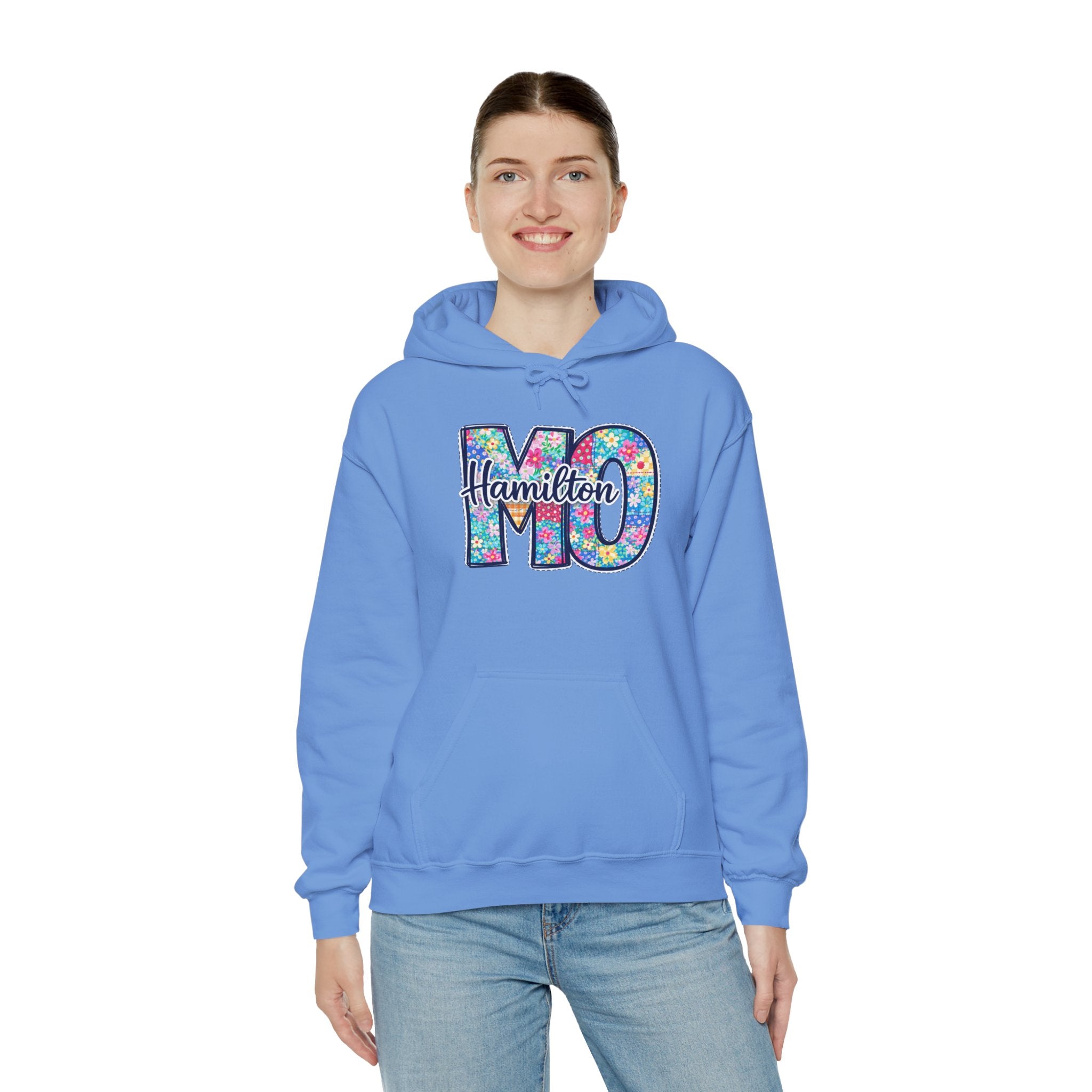 Hamilton Missouri Quilt Hoodie – MO Patchwork Hoodie, Quilters Capital Sweatshirt, Missouri Quilt Town Hoodie, Sewing Lover Gift, Cozy Quilter Hoodie