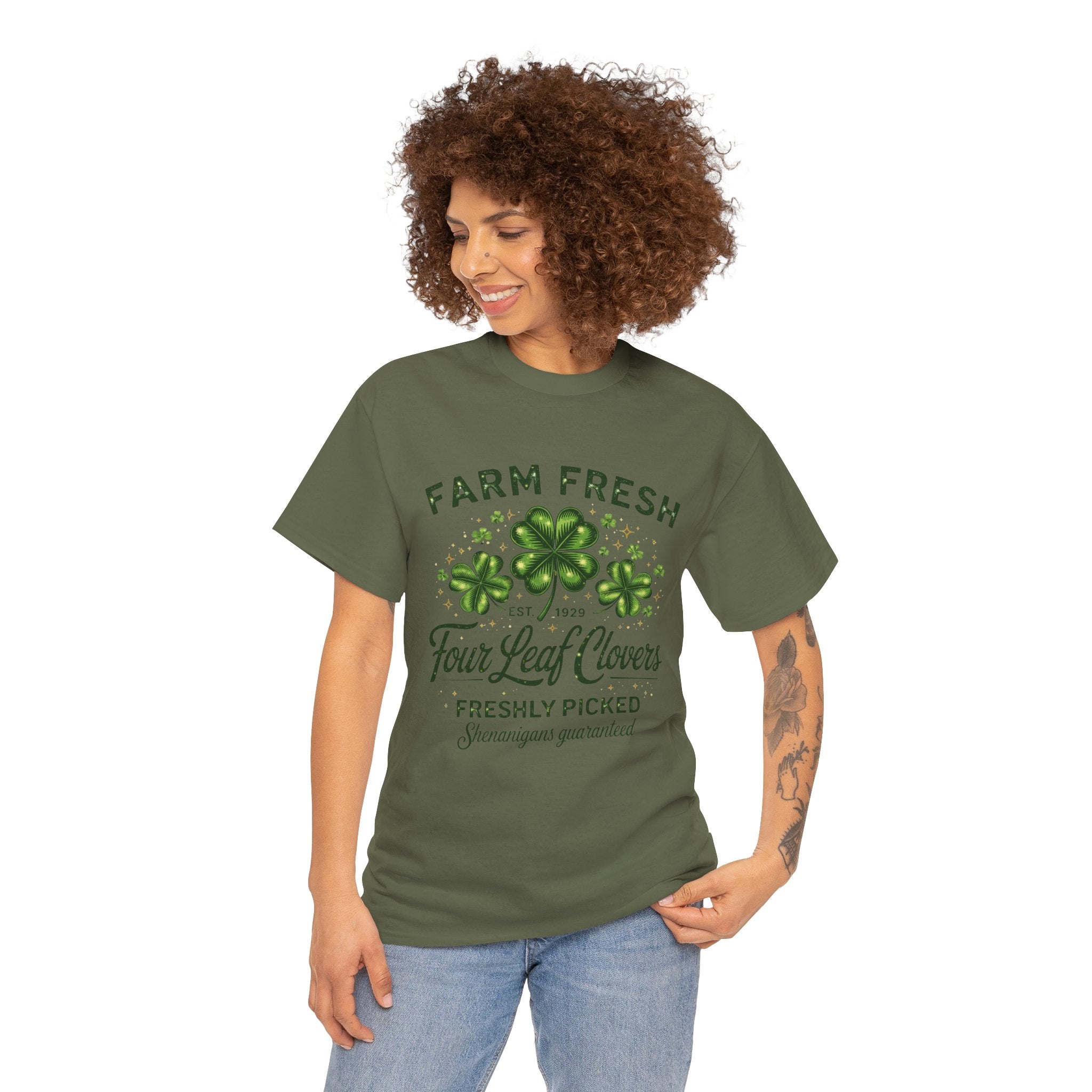 Farm Fresh Four Leaf Clovers Shirt – Funny St. Patrick’s Day Shamrock Tee, Freshly Picked Shenanigans Guaranteed