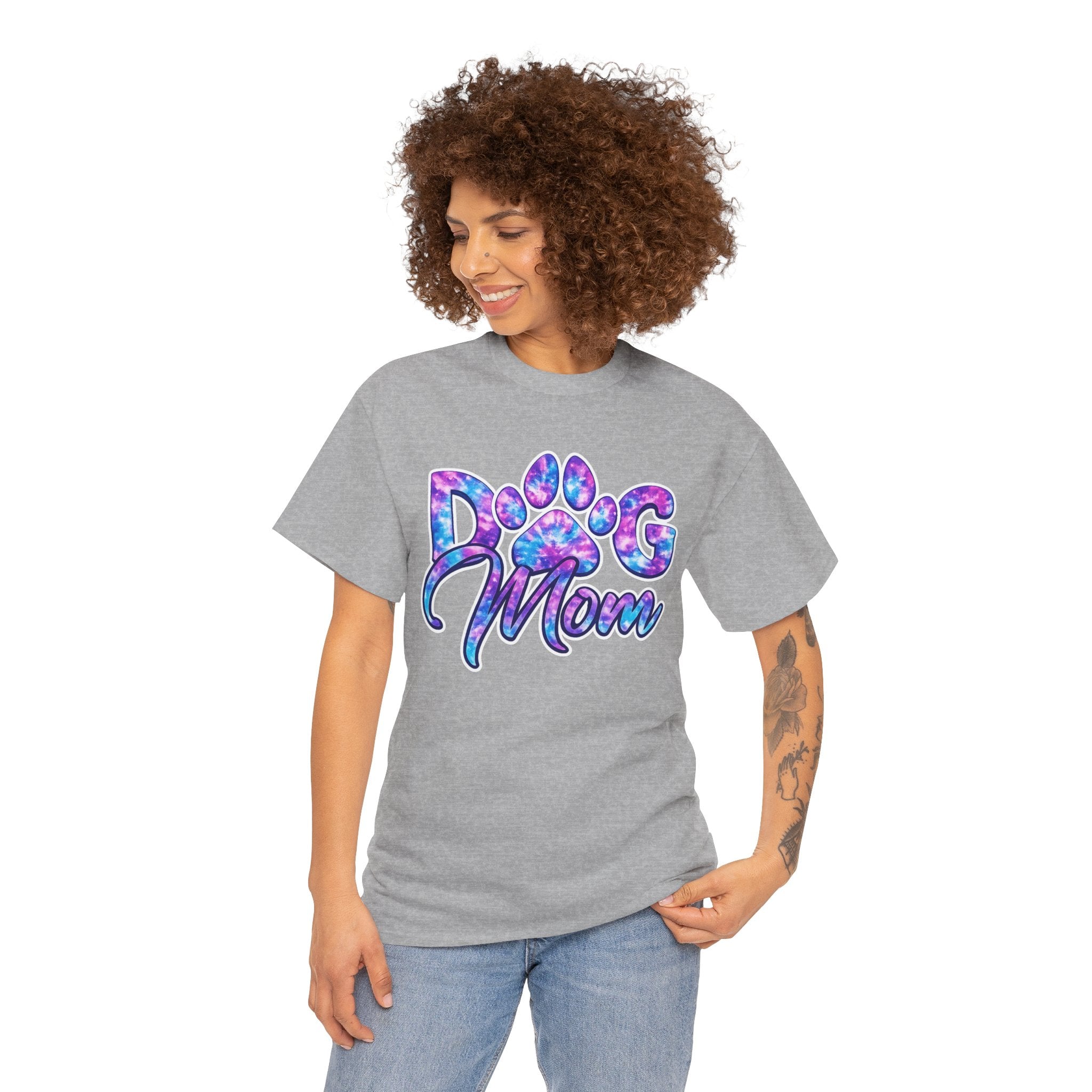 Dog Mom Tie Dye Paw Print Shirt – Cute Galaxy Dog Lover Graphic Tee for Pet Moms