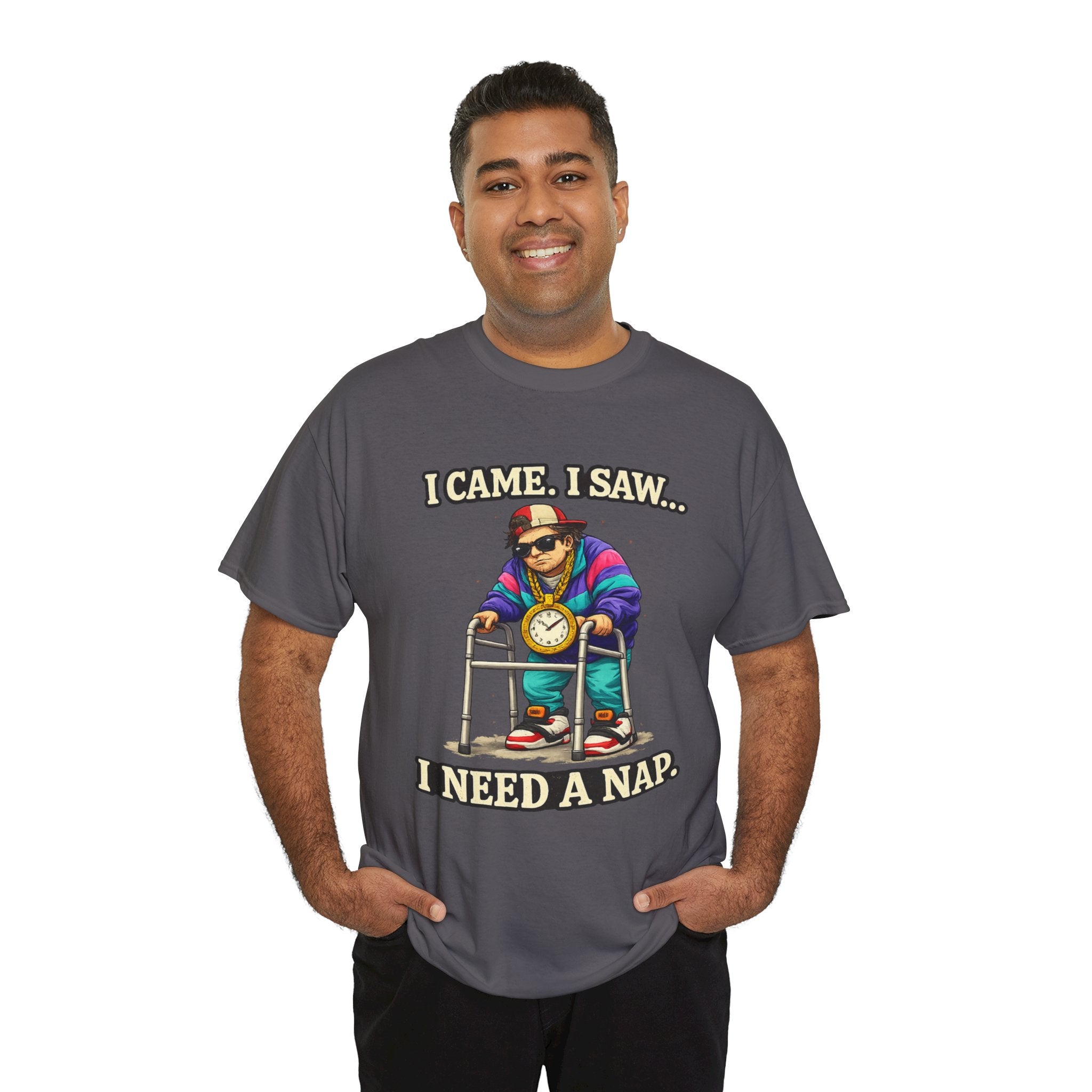 I Came, I Saw... I Need a Nap Gen X T-Shirt — Funny Senior Retro Graphic Tee
