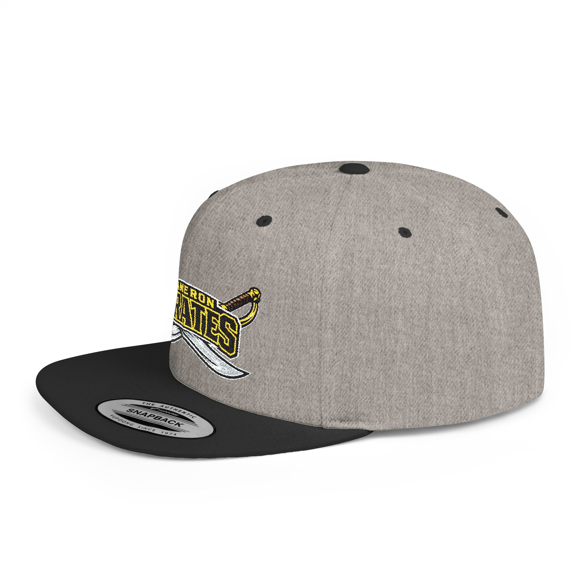Flat Bill Snapback Hat — Cameron Pirates Logo Cap