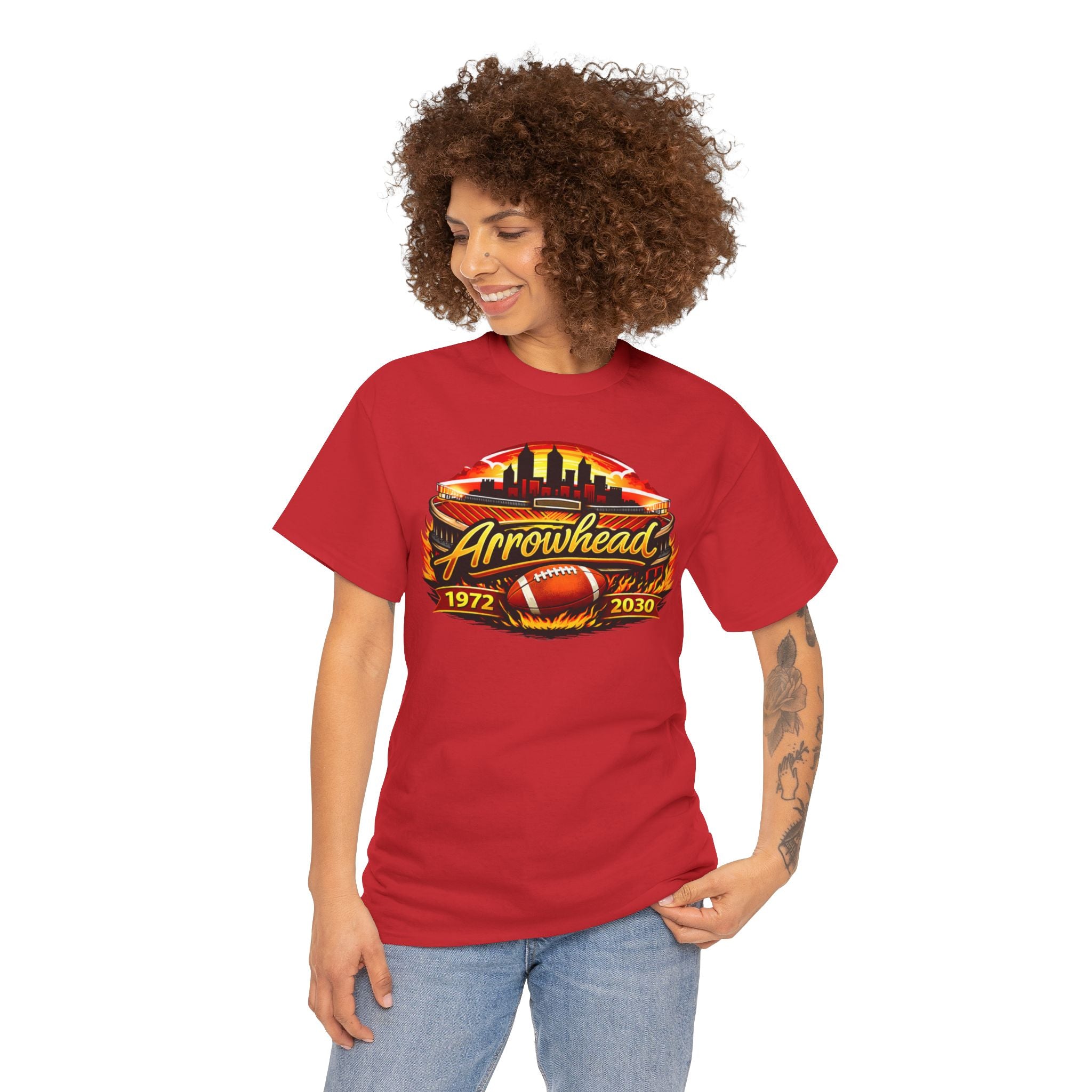 Arrowhead Football 1972-2030 Legacy T-Shirt – Stadium Skyline Graphic Tee