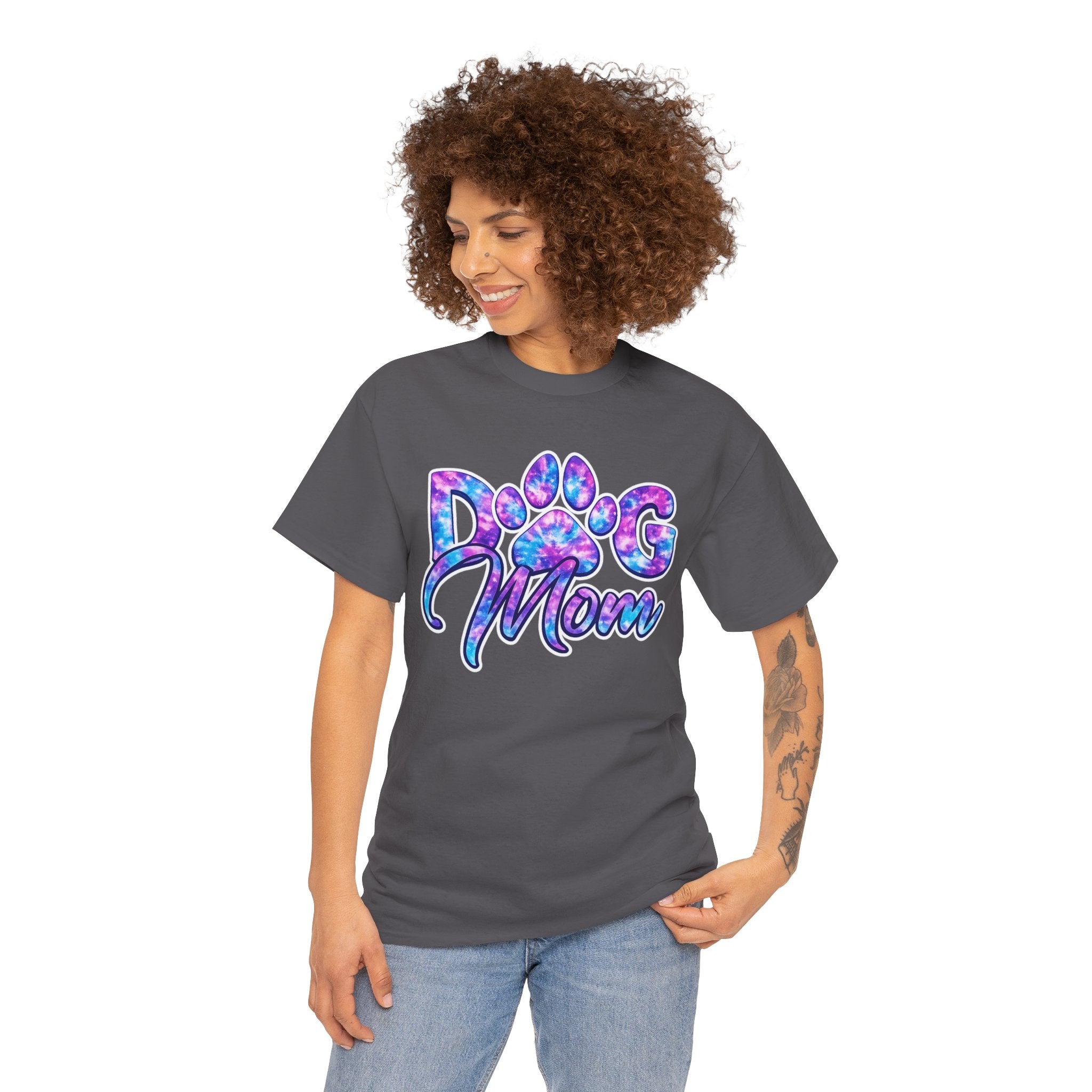 Dog Mom Tie Dye Paw Print Shirt – Cute Galaxy Dog Lover Graphic Tee for Pet Moms