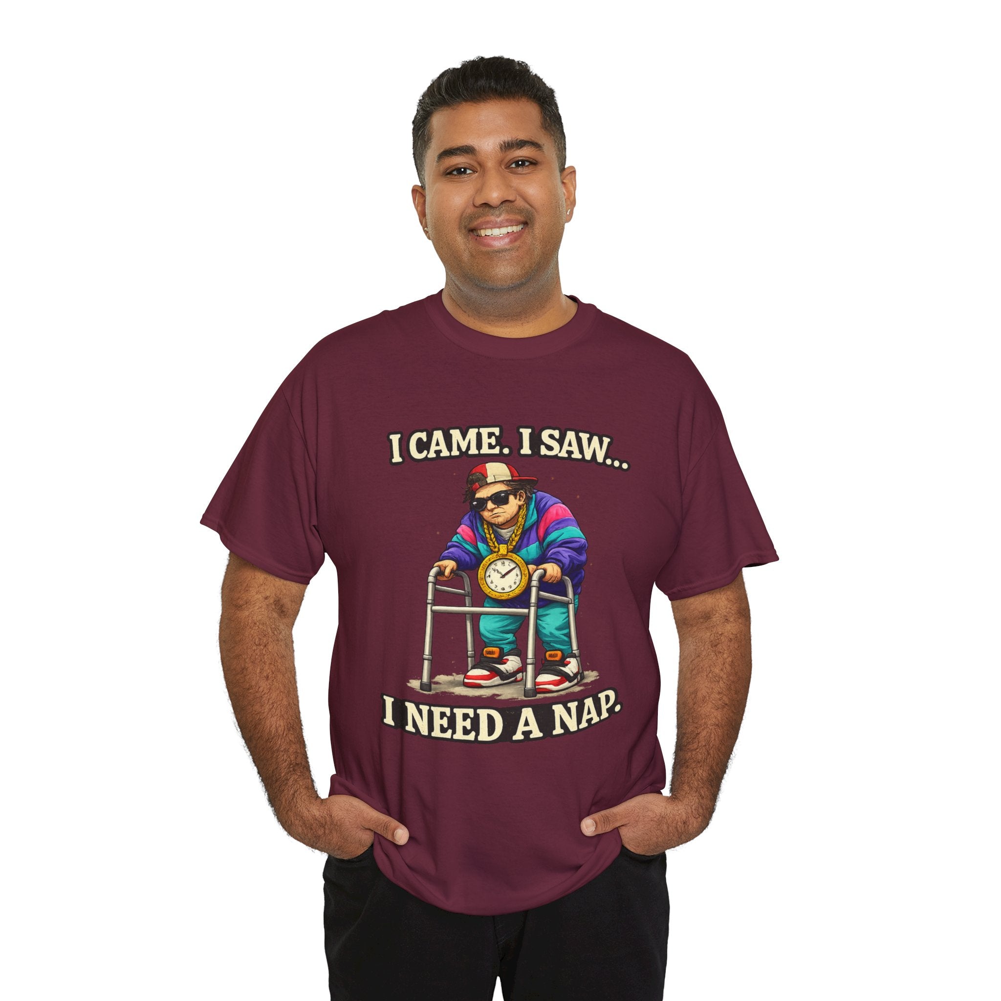 I Came, I Saw... I Need a Nap Gen X T-Shirt — Funny Senior Retro Graphic Tee