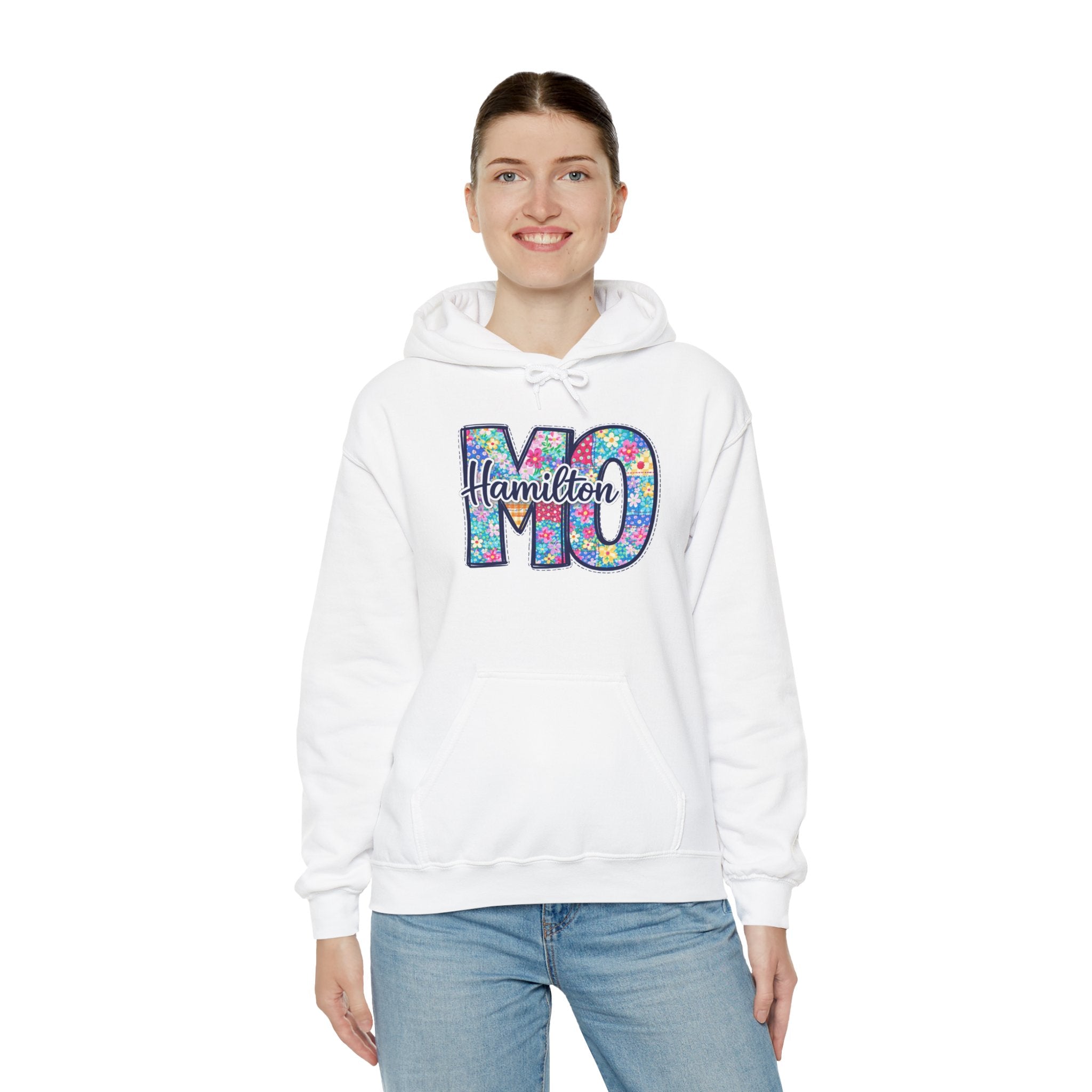 Hamilton Missouri Quilt Hoodie – MO Patchwork Hoodie, Quilters Capital Sweatshirt, Missouri Quilt Town Hoodie, Sewing Lover Gift, Cozy Quilter Hoodie