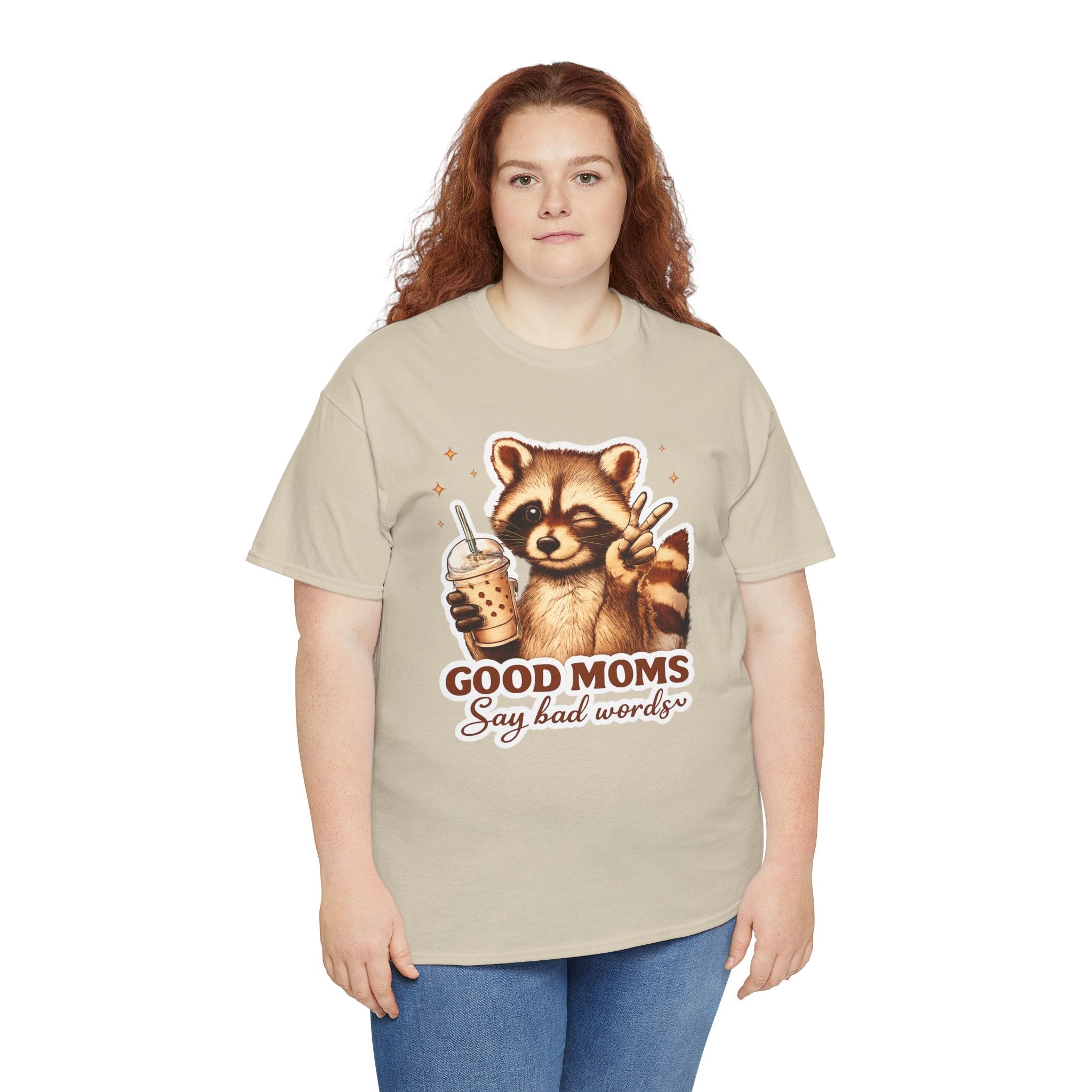 Good Moms Say Bad Words Raccoon T-Shirt – Funny Mom Graphic Tee