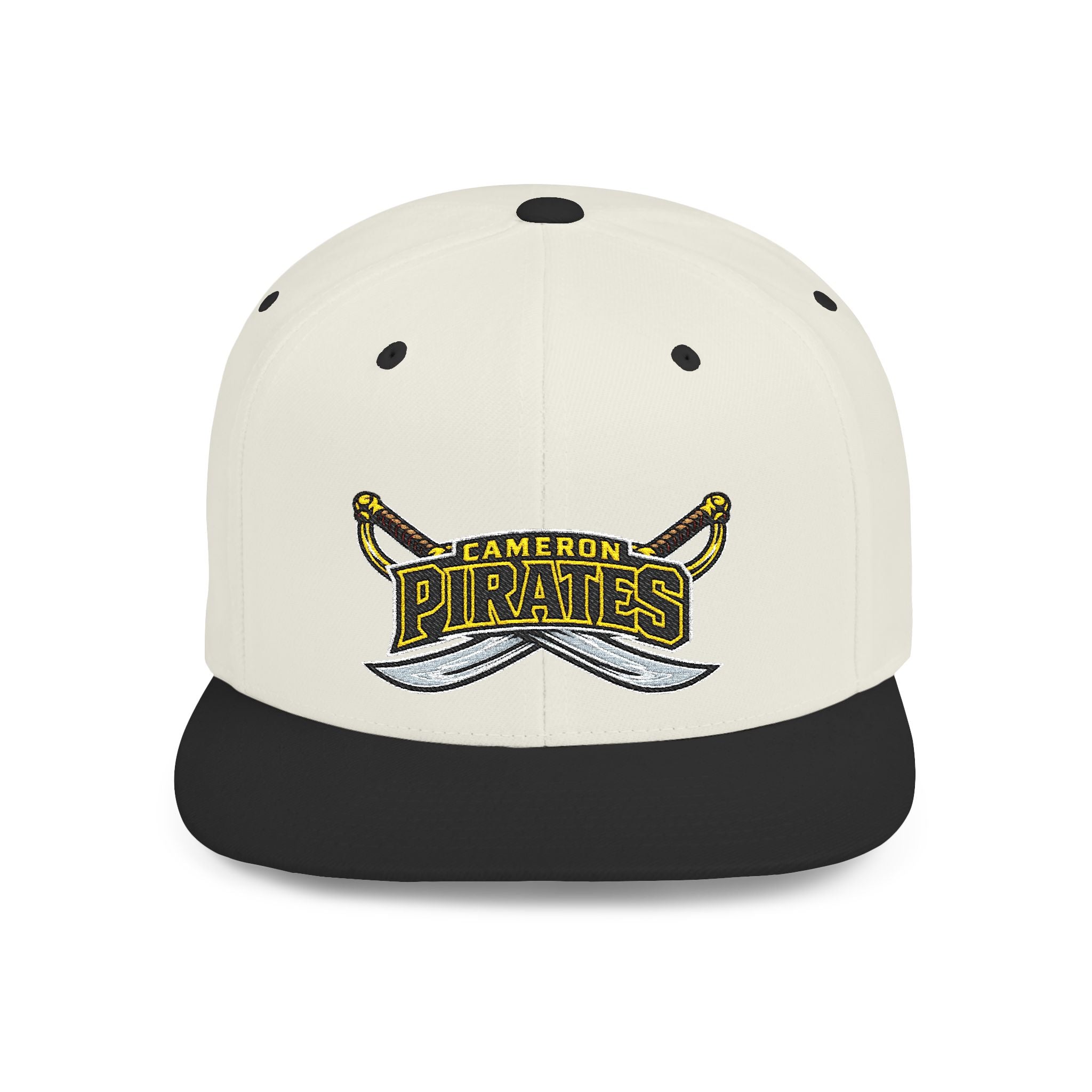 Flat Bill Snapback Hat — Cameron Pirates Logo Cap