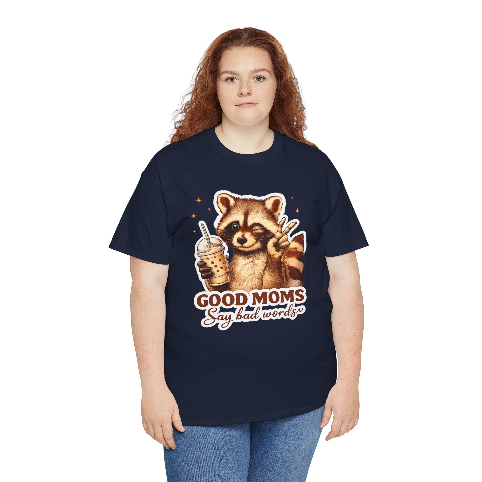 Good Moms Say Bad Words Raccoon T-Shirt – Funny Mom Graphic Tee
