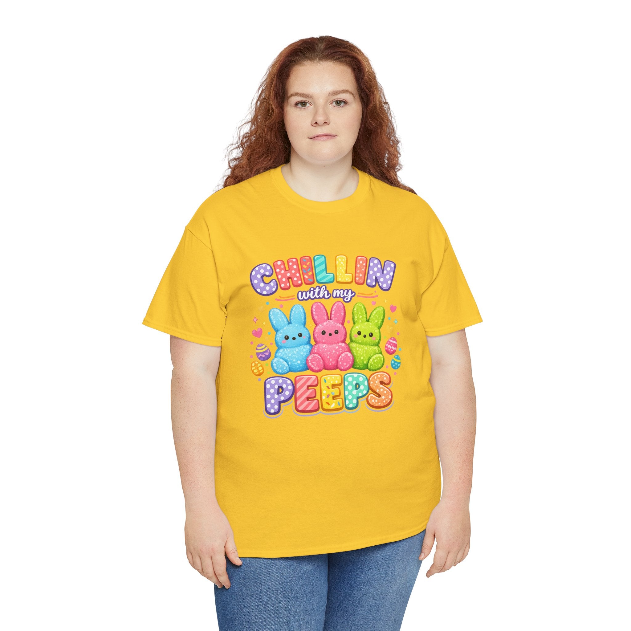 Chillin With My Peeps Easter Bunny Shirt | Cute Pastel Easter Peeps Bunny T-Shirt | Funny Easter Family Matching Shirt