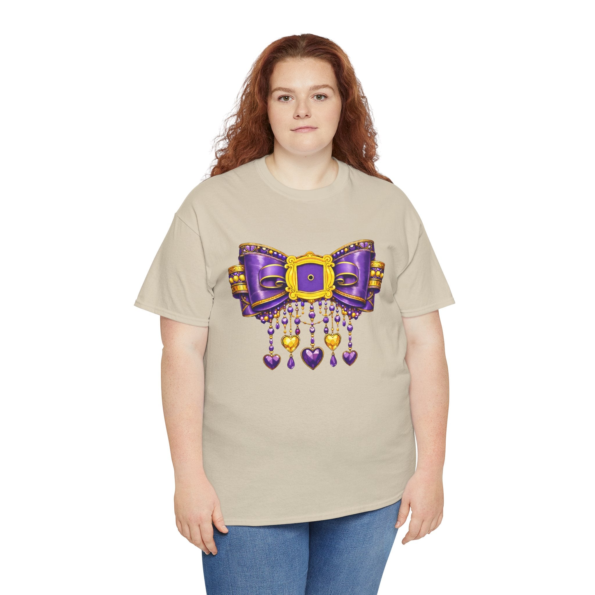 Friends Inspired Purple Bow Shirt – Coquette Chandelier Bow Graphic Tee, Girly Aesthetic Apparel