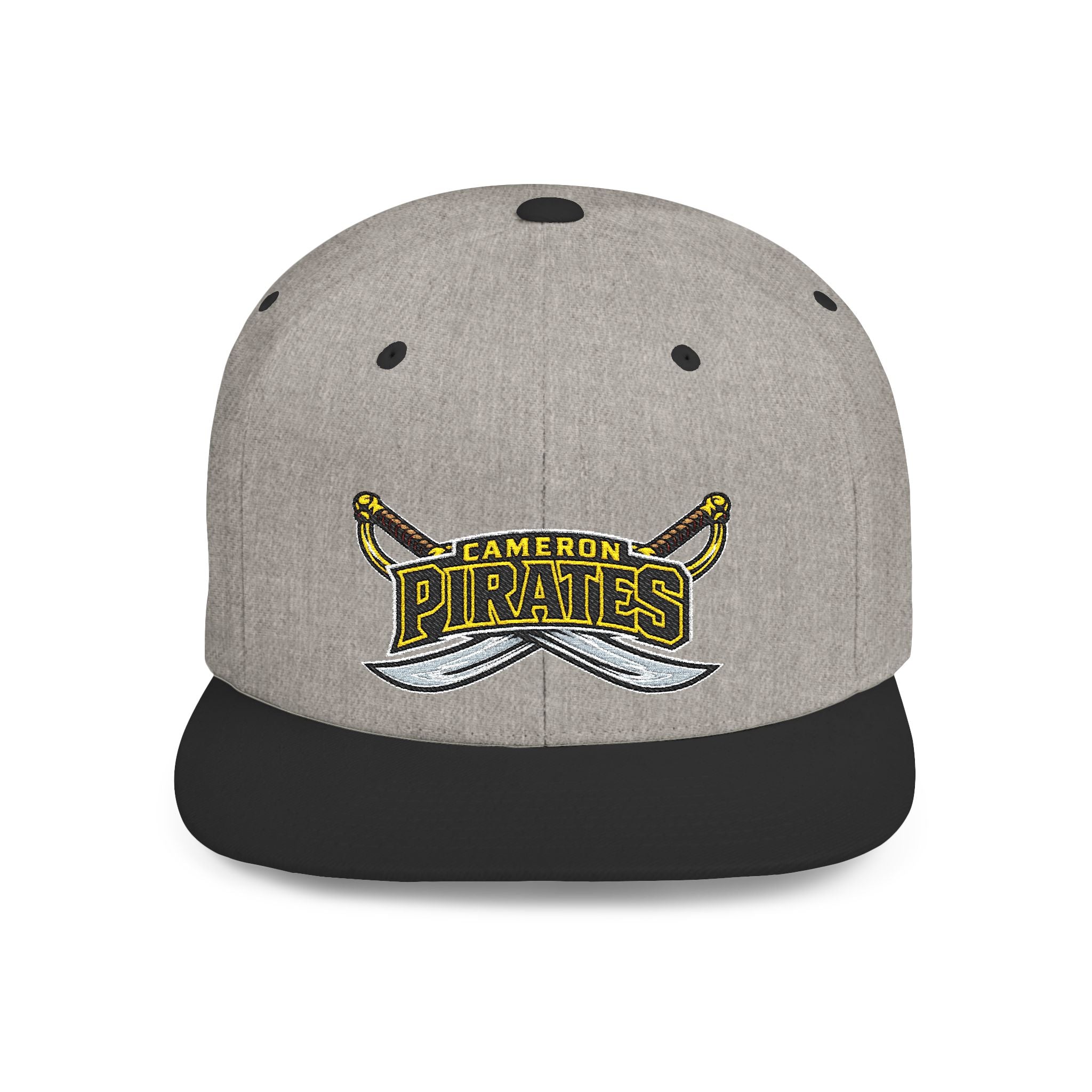 Flat Bill Snapback Hat — Cameron Pirates Logo Cap