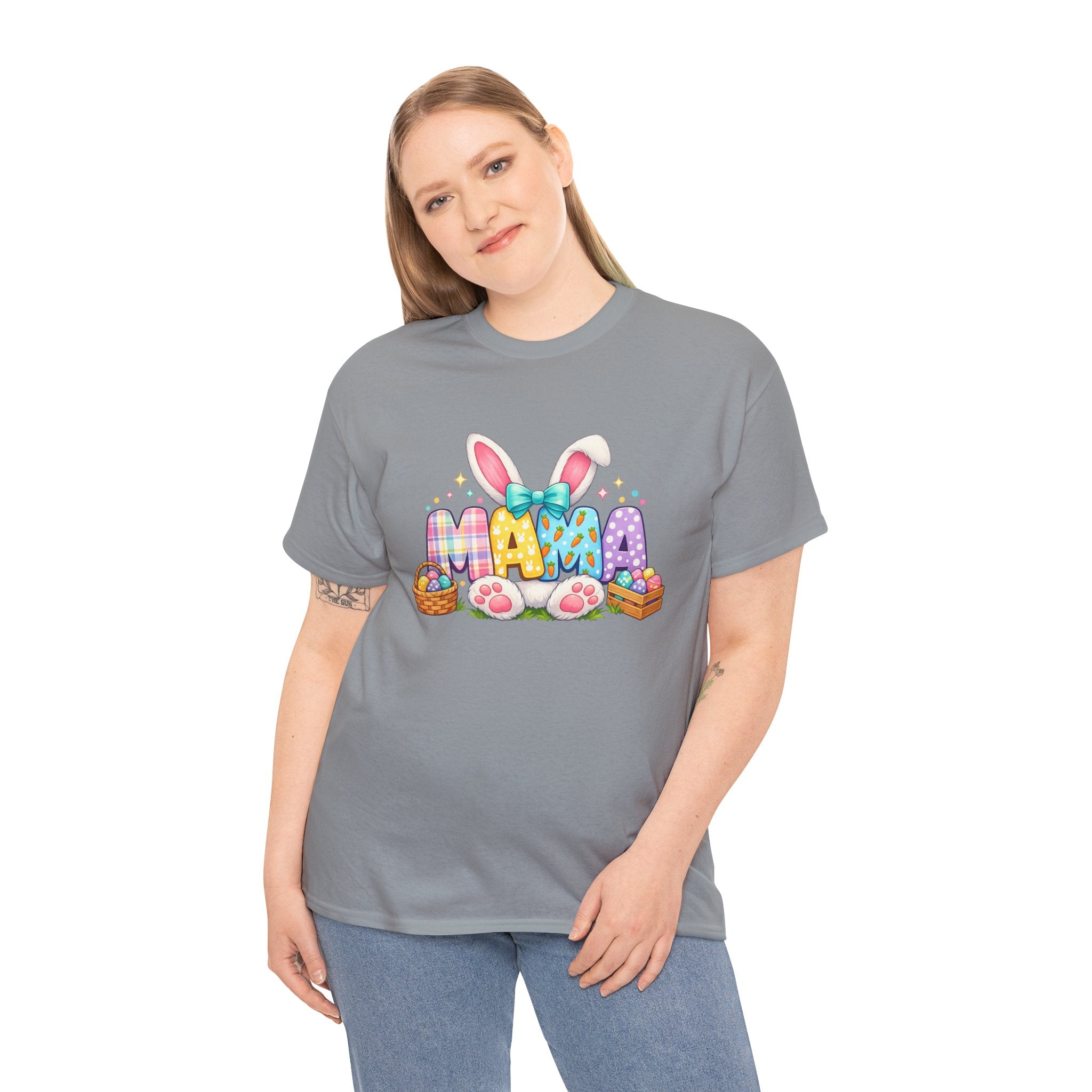 Easter Mama Shirt – Cute Pastel Bunny Ears & Eggs Graphic Tee for Moms – Spring Holiday T-Shirt Gift for Mom