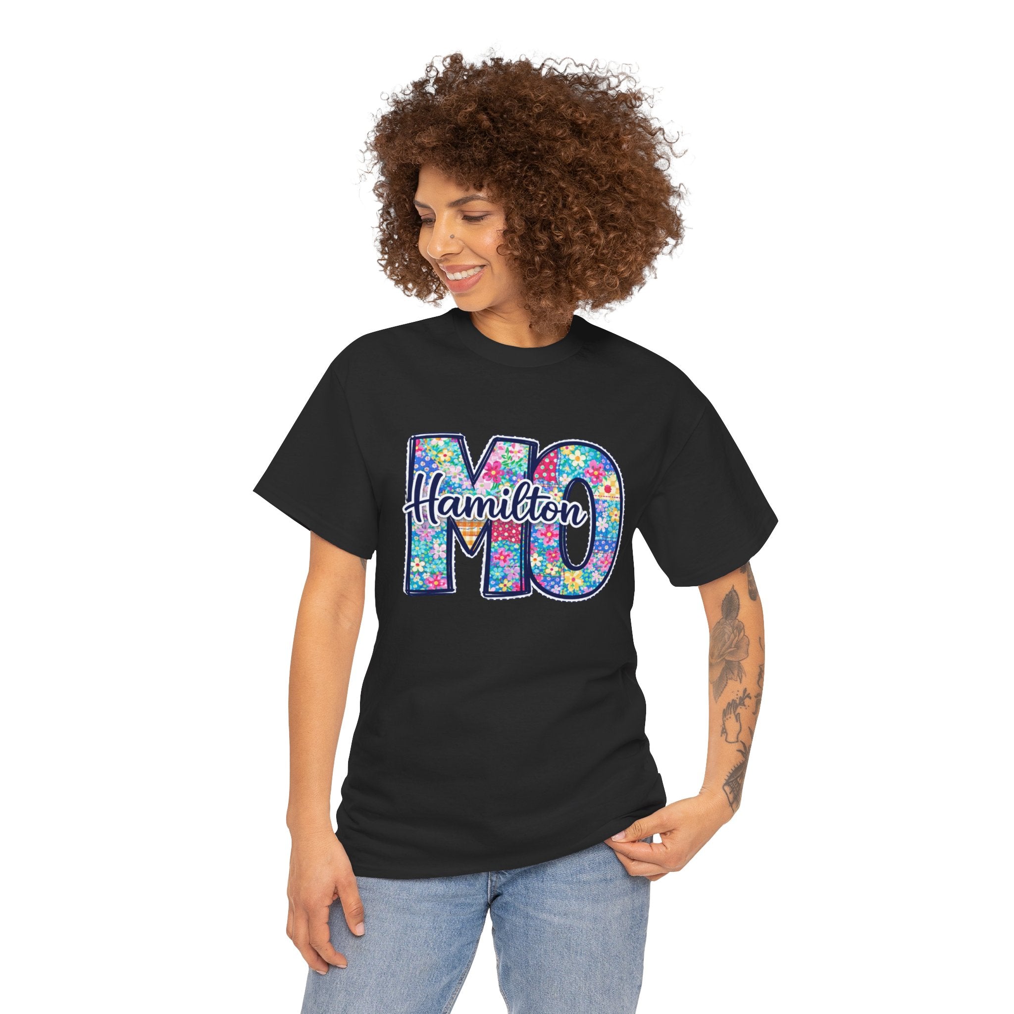 Hamilton Missouri Quilt Shirt – MO Patchwork T-Shirt, Quilters Capital Design, Missouri Quilt Town Tee, Sewing Lover Gift, Floral Quilt Shirt