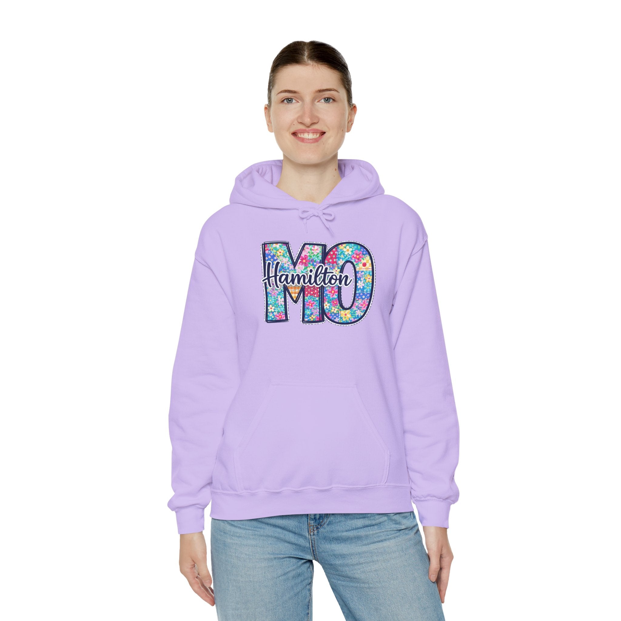 Hamilton Missouri Quilt Hoodie – MO Patchwork Hoodie, Quilters Capital Sweatshirt, Missouri Quilt Town Hoodie, Sewing Lover Gift, Cozy Quilter Hoodie