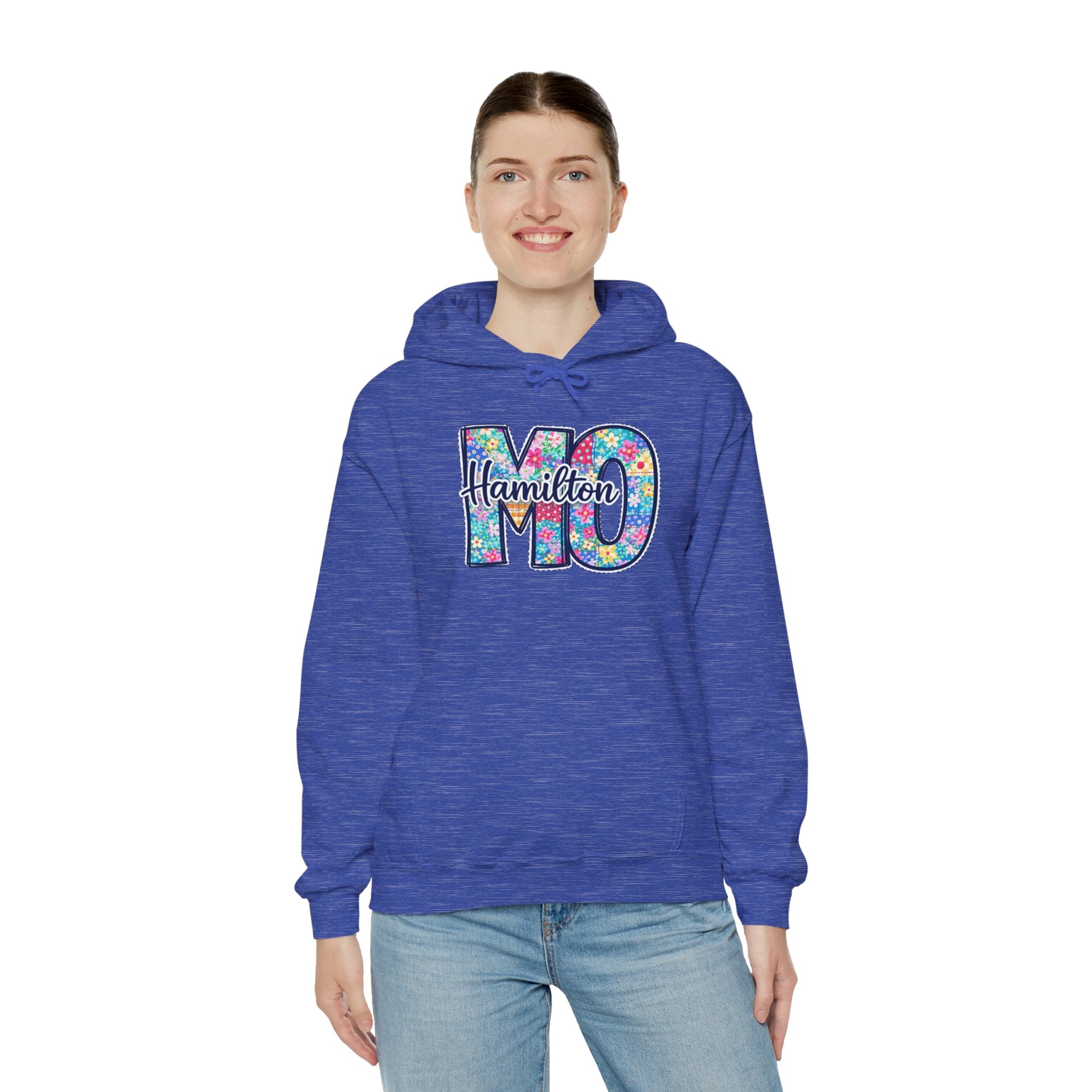 Hamilton Missouri Quilt Hoodie – MO Patchwork Hoodie, Quilters Capital Sweatshirt, Missouri Quilt Town Hoodie, Sewing Lover Gift, Cozy Quilter Hoodie