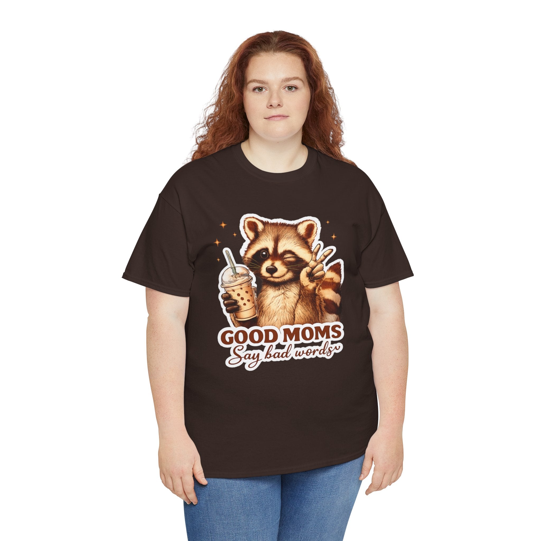 Good Moms Say Bad Words Raccoon T-Shirt – Funny Mom Graphic Tee